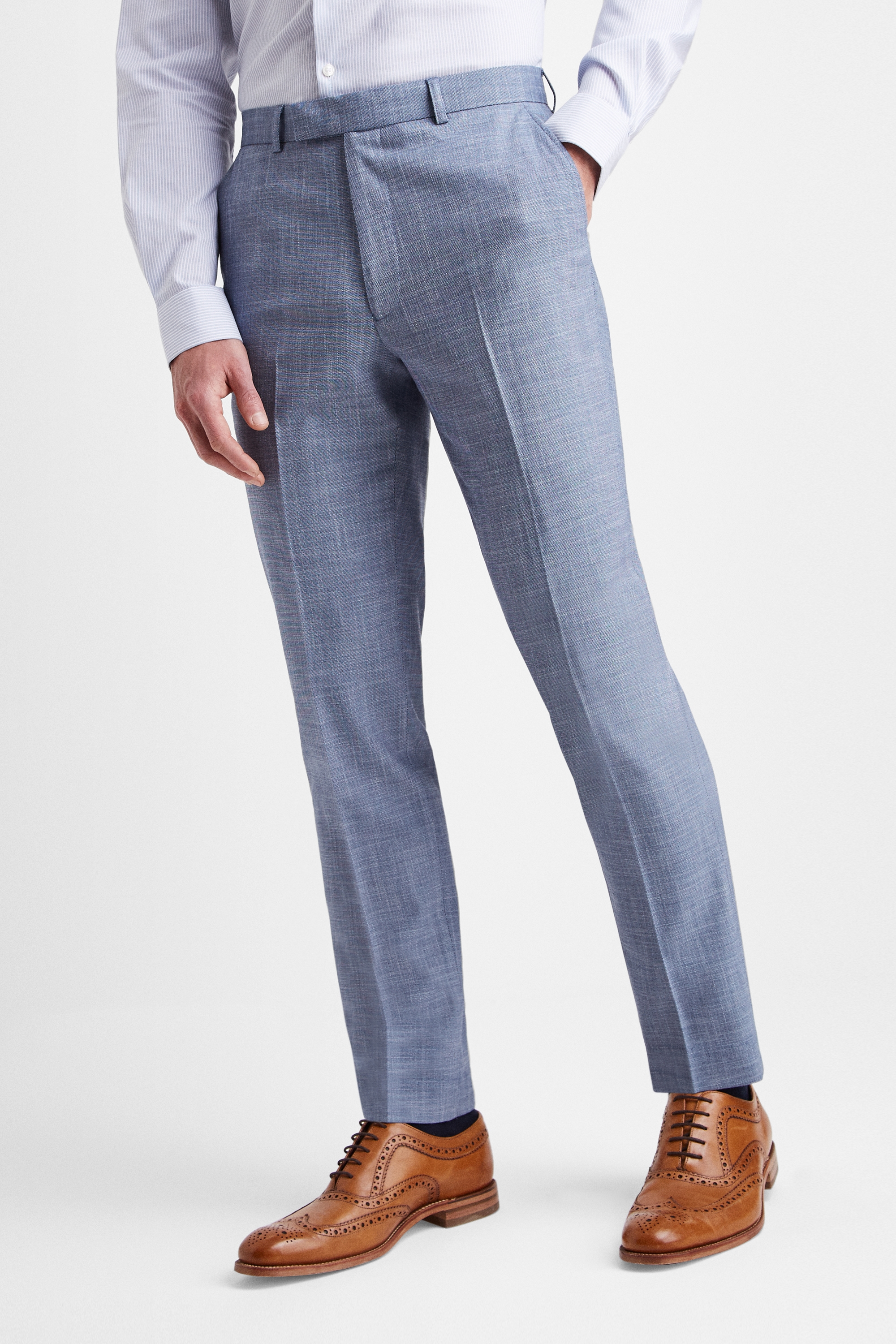 French Connection Slim Fit Light Blue Trousers