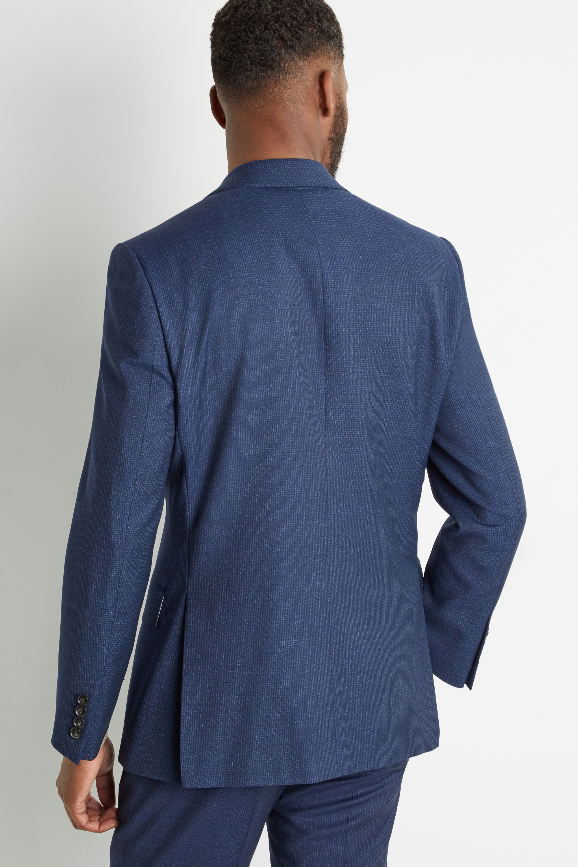 Tailored Fit Blue Houndstooth Jacket