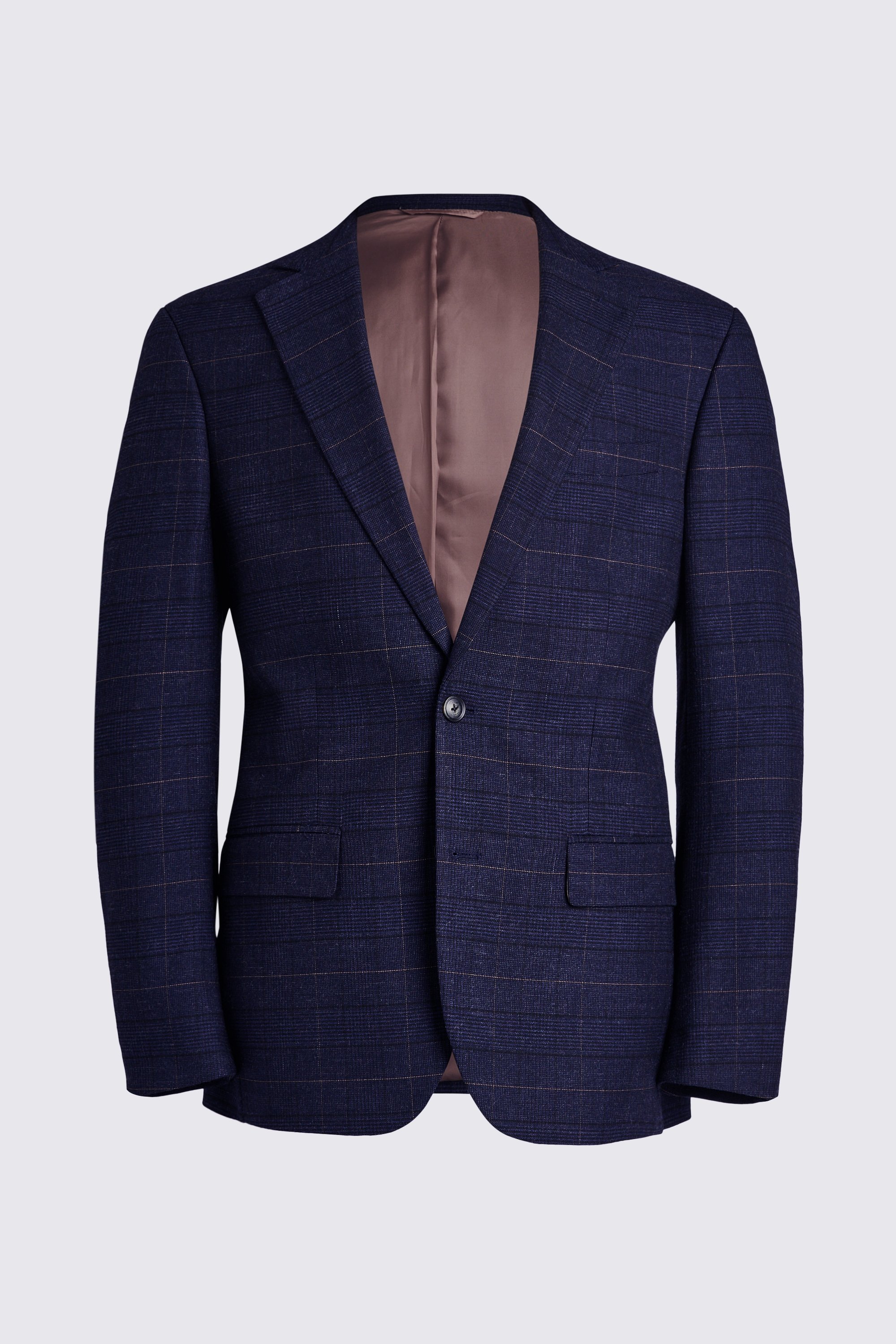 Custom Made navy black check suit
