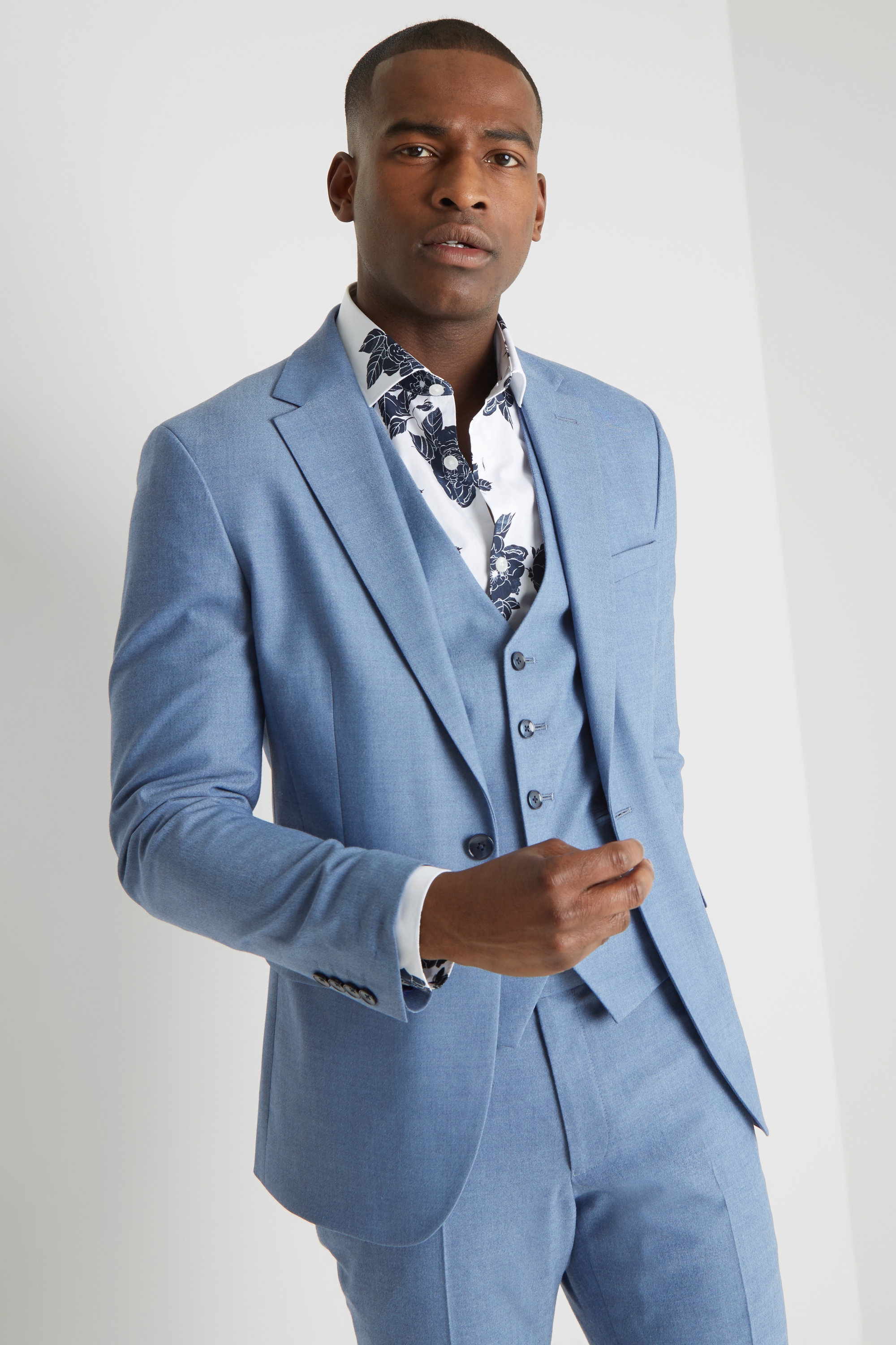 Moss London Slim Fit Chambray Lightweight Jacket
