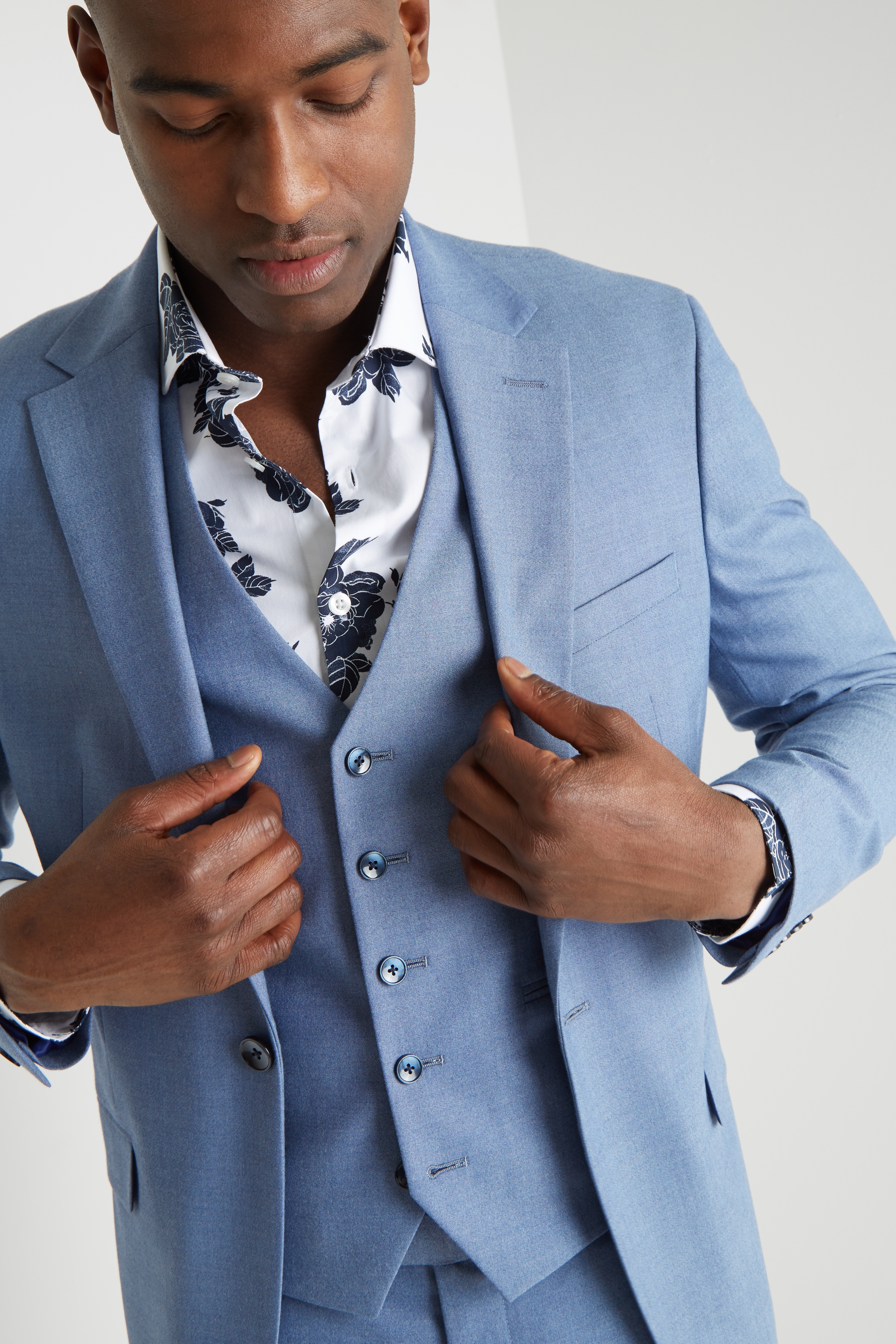 Moss London Slim Fit Chambray Lightweight Jacket