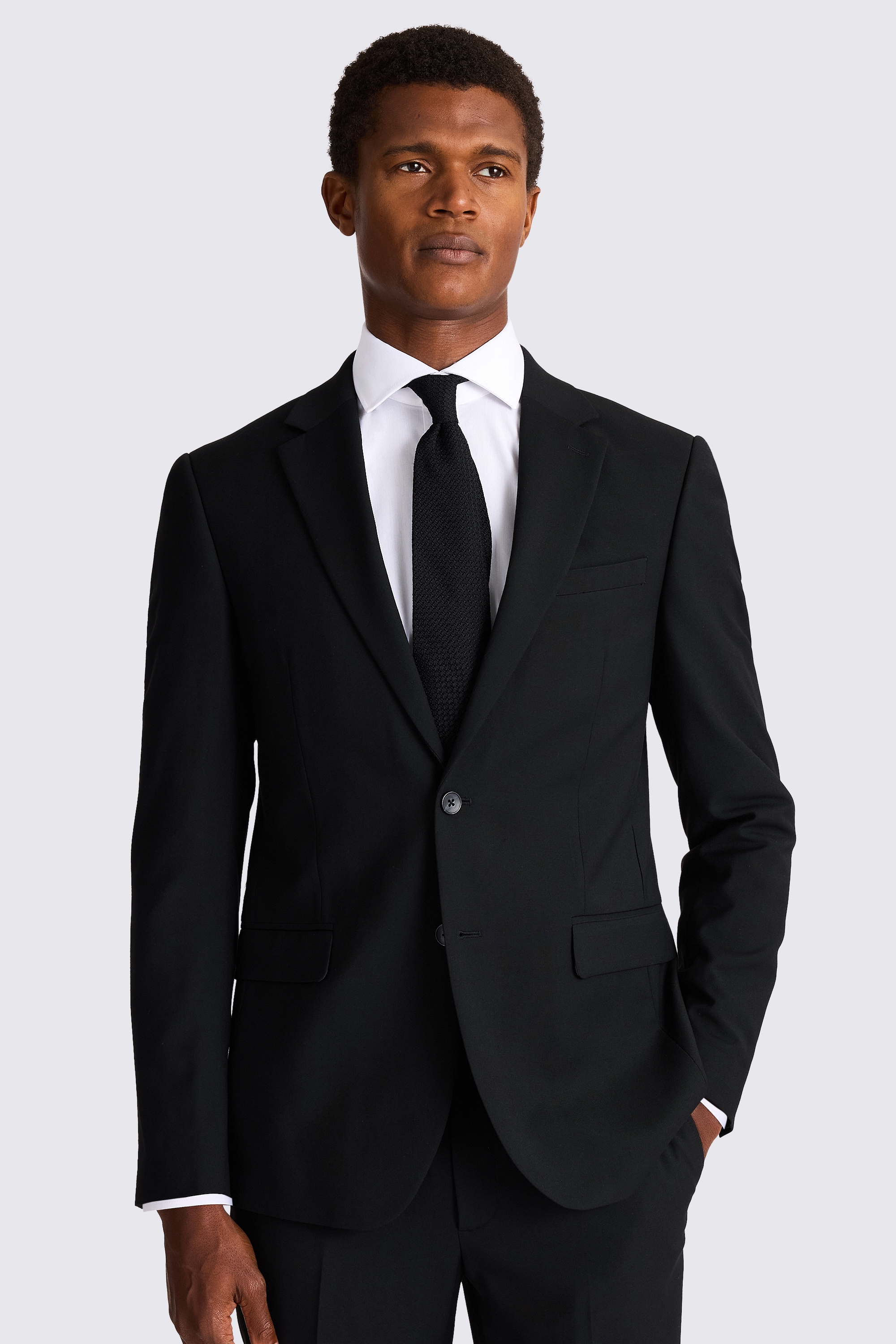 Slim Fit Black Stretch Jacket | Buy Online at Moss