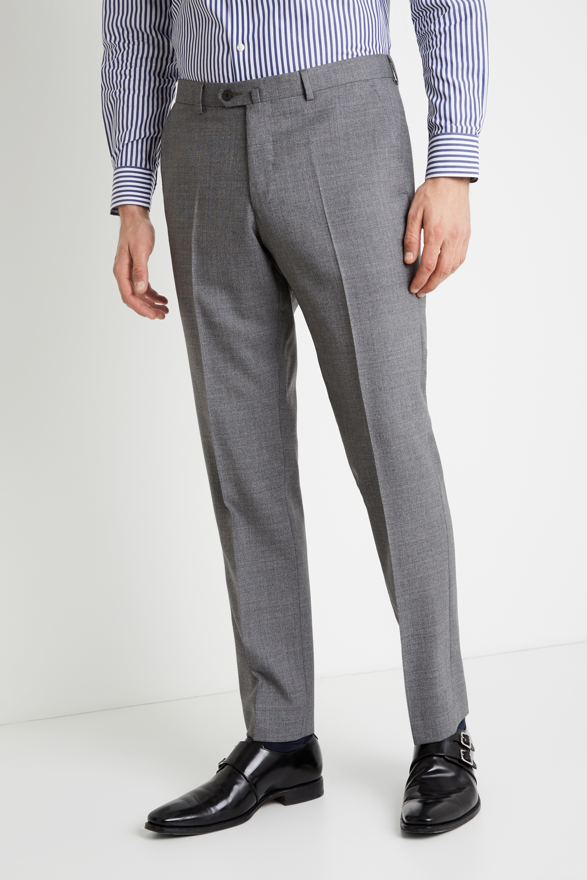 Savoy Taylors Guild Tailored Fit Grey Trousers
