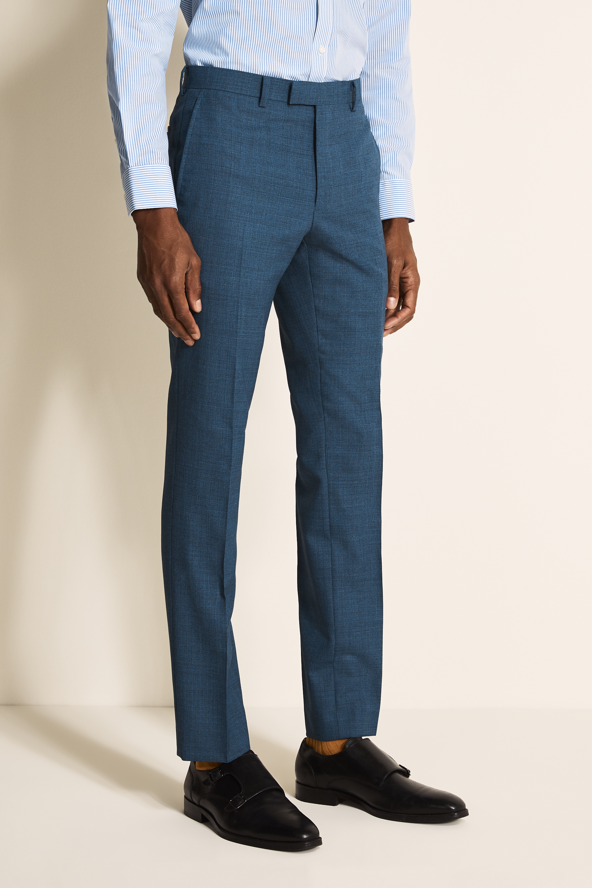 Slim Fit Blue Texture Trousers