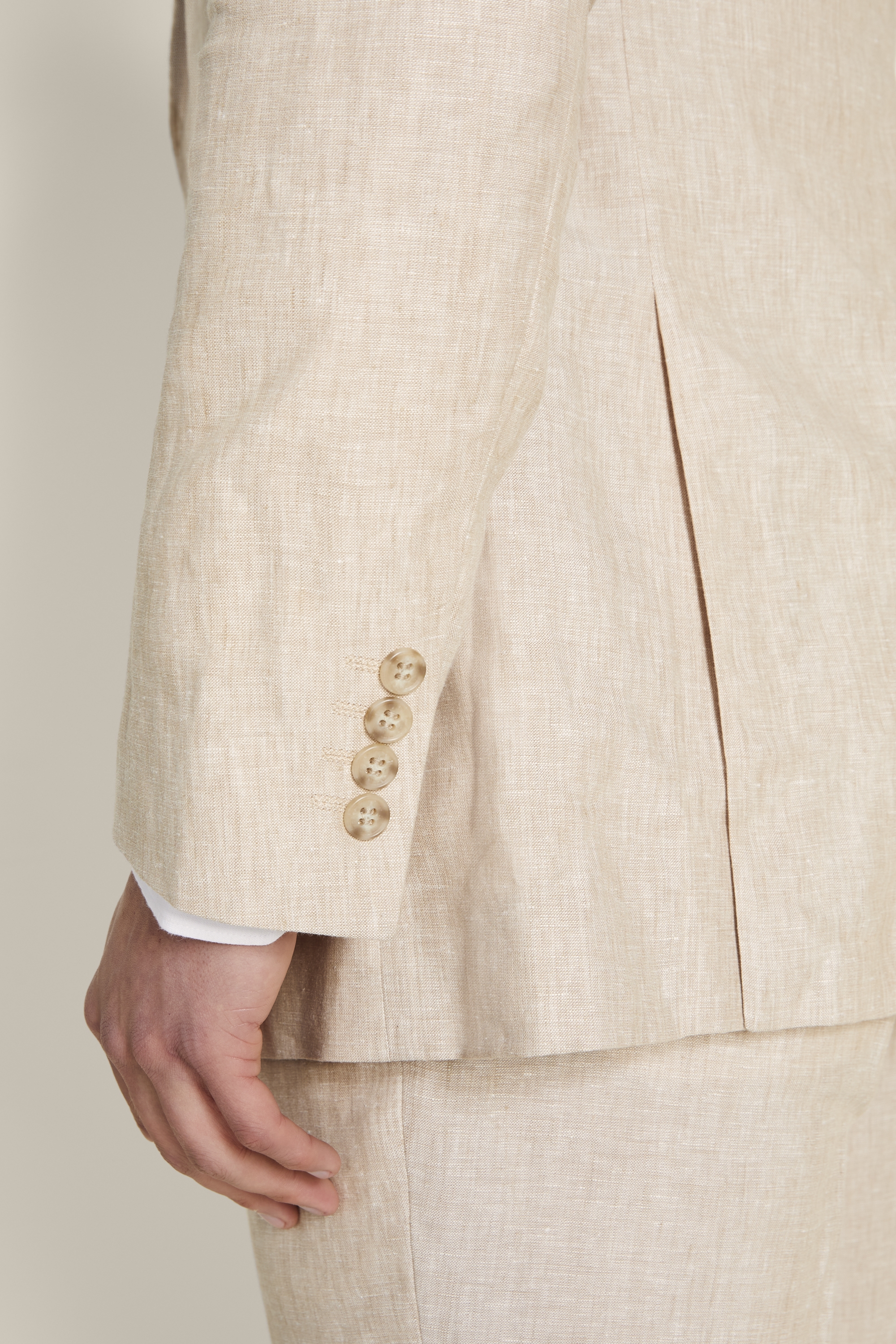 Tailored Fit Stone Linen Jacket | Buy Online at Moss