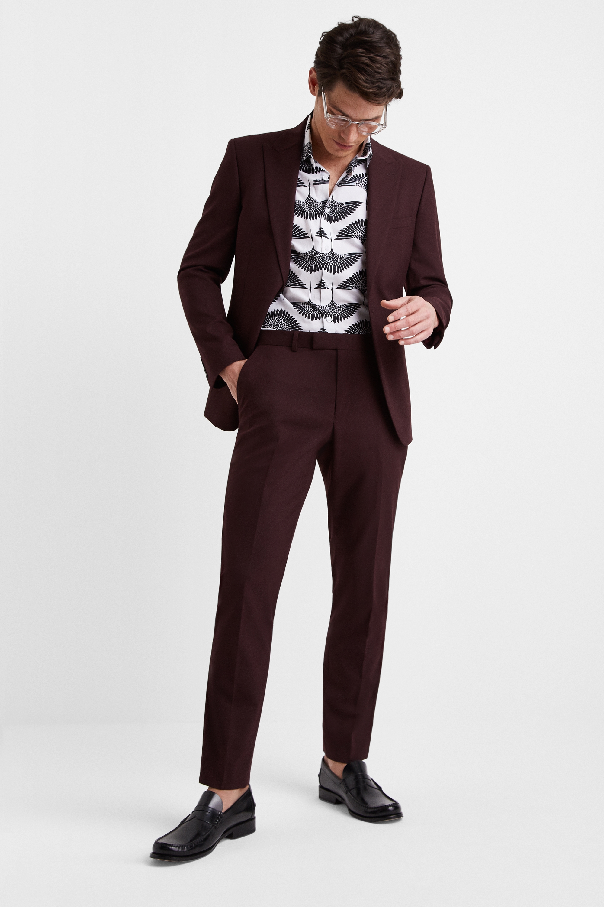 Moss London Slim Fit Burgundy Suit