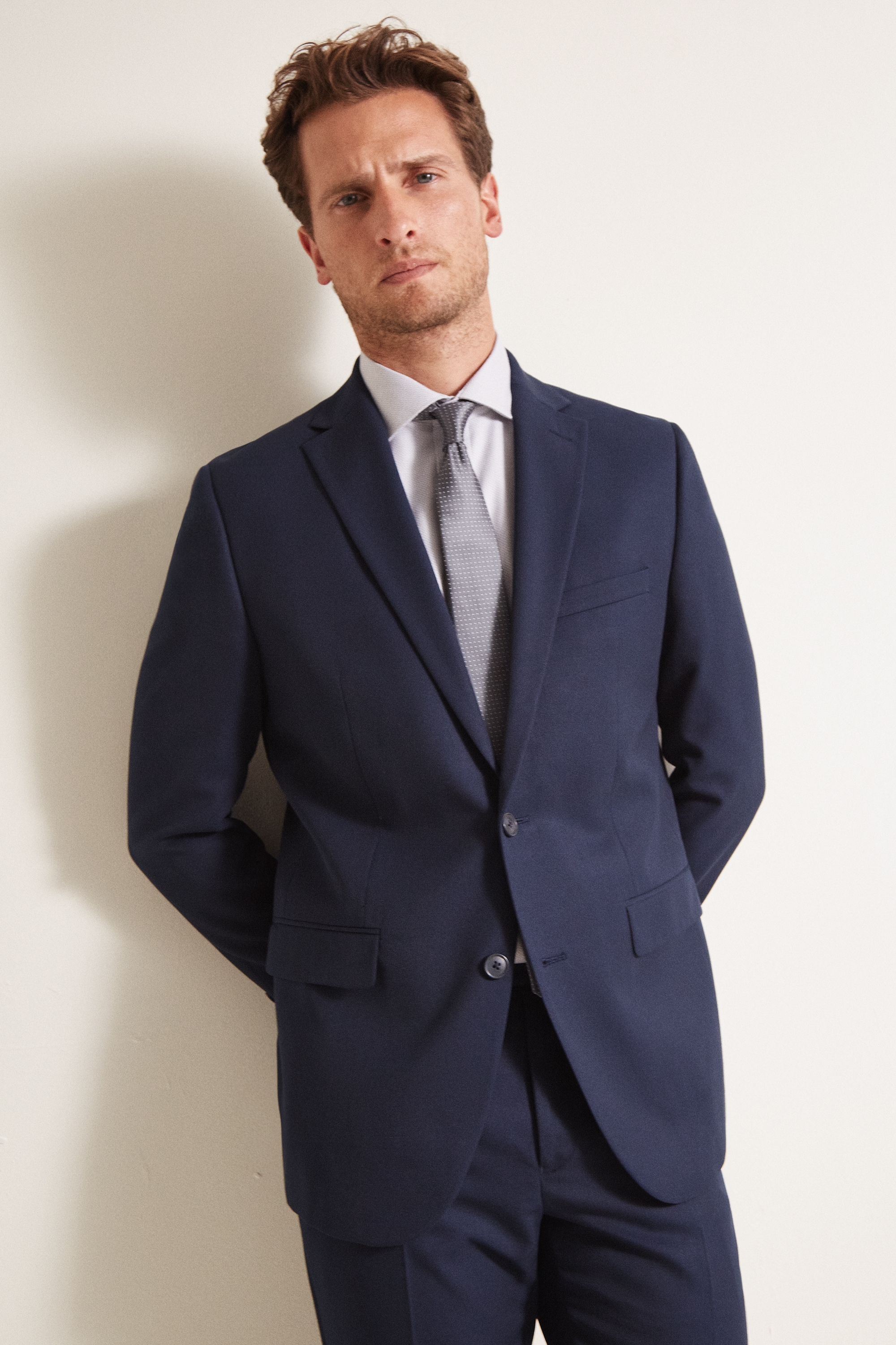 Moss 1851 Tailored Fit Blue Twill Jacket