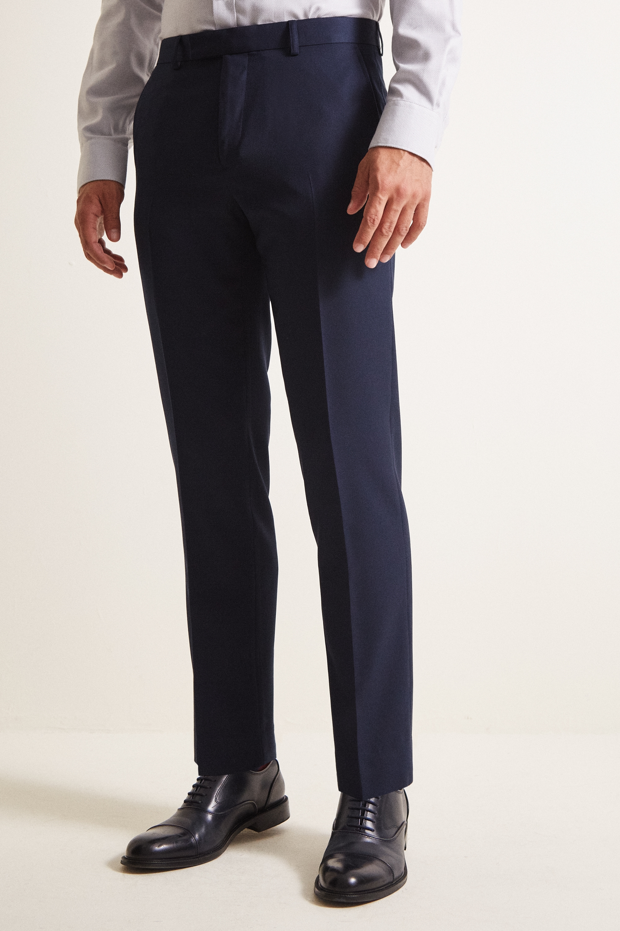 Moss 1851 Tailored Fit Blue Twill Trouser