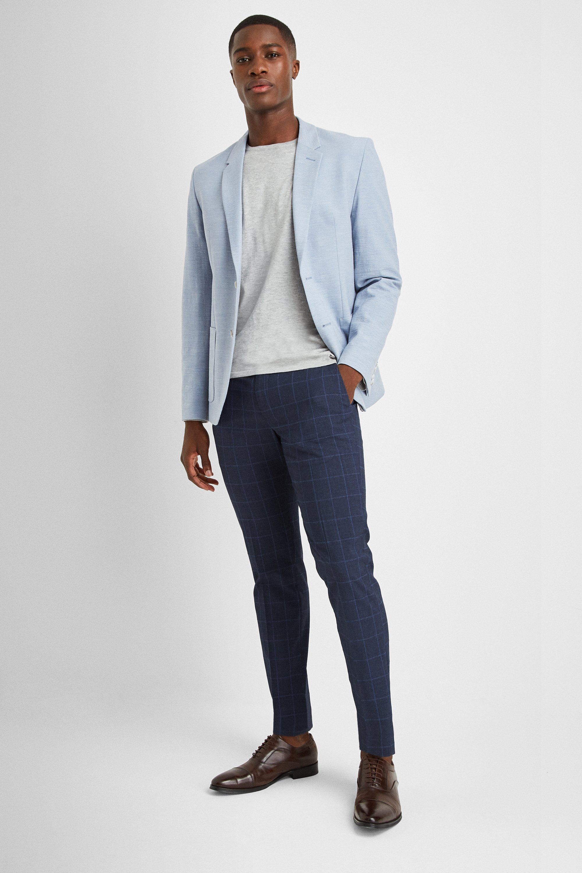 HUGO by Hugo Boss Sky Blue Textured Jacket