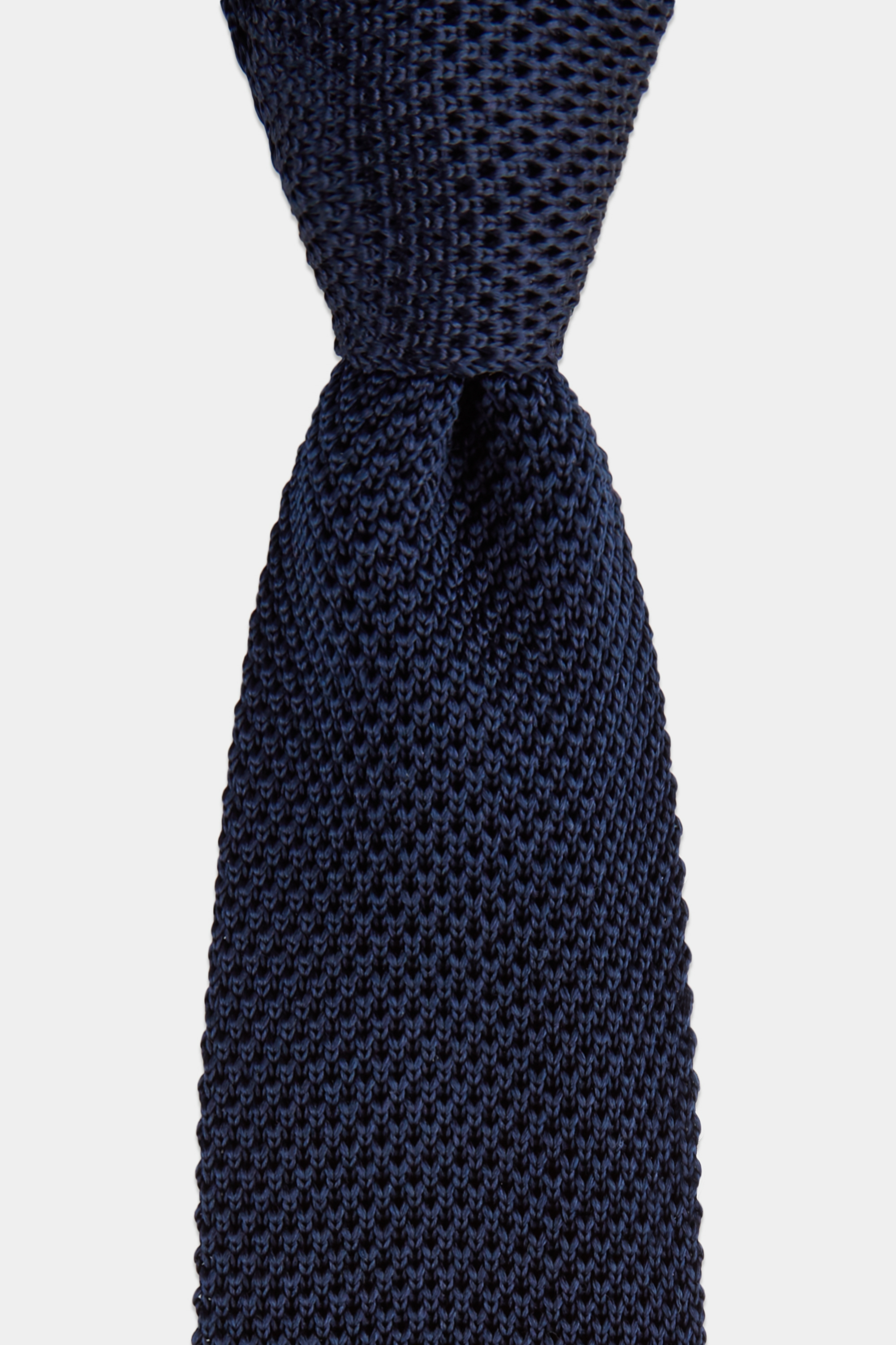 Navy Knitted Silk Tie