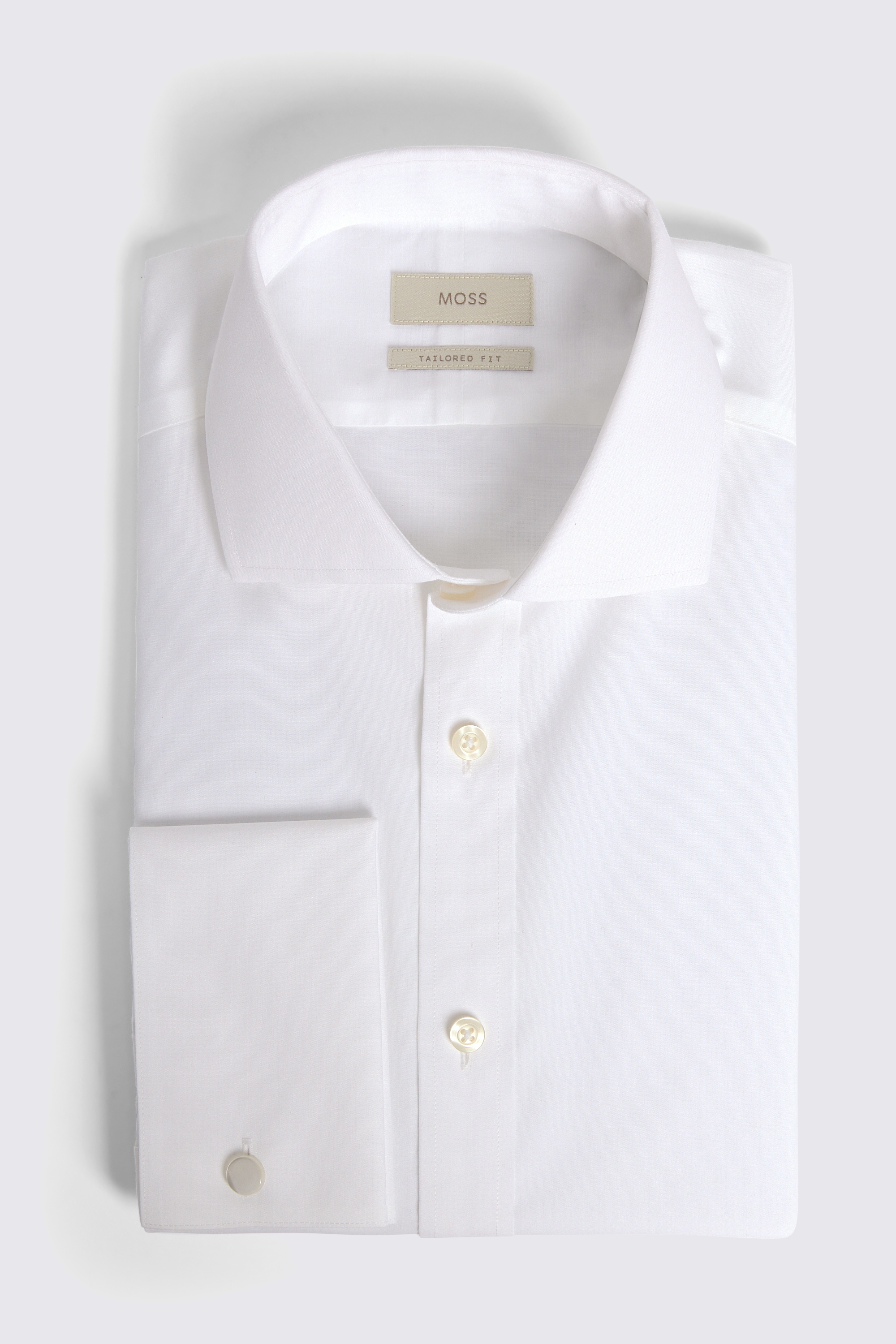 Tailored Fit White Poplin Non-Iron Shirt
