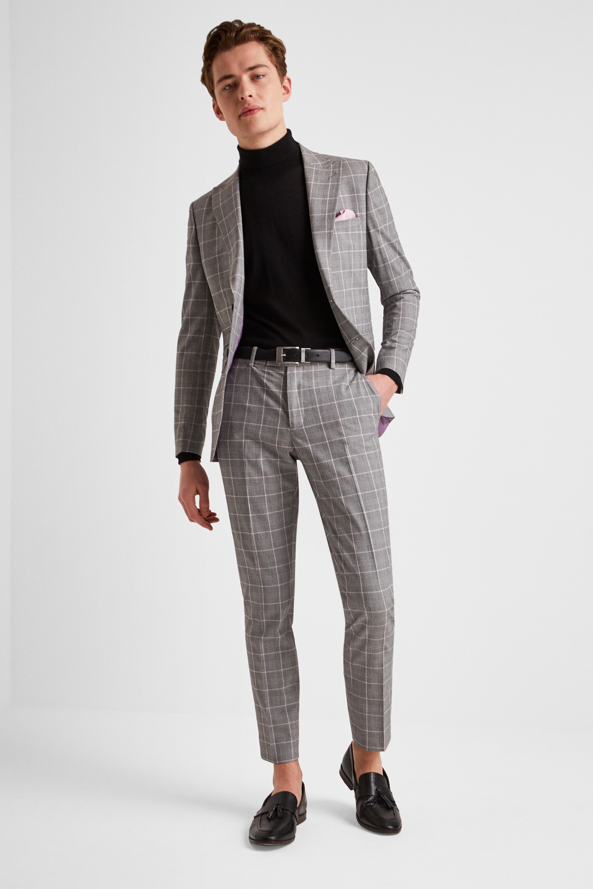 grey slim suit