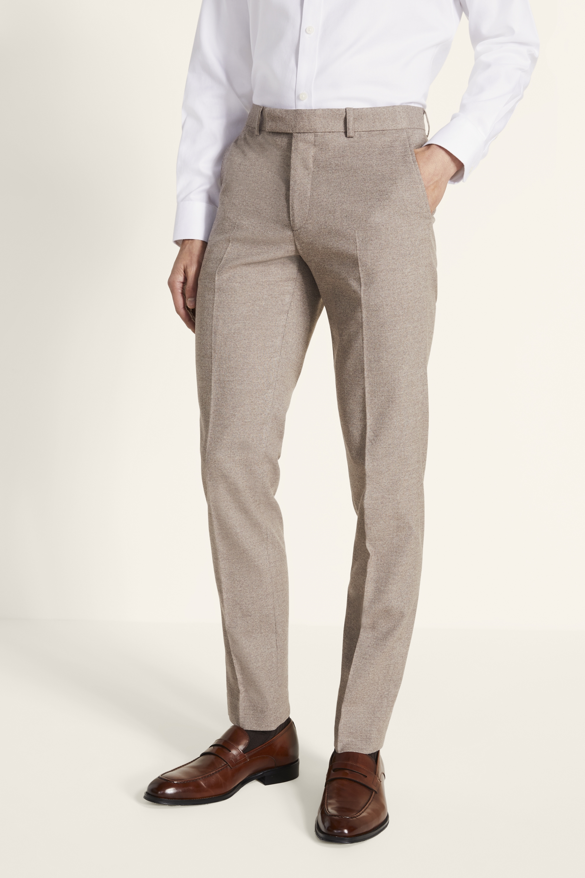 Slim Fit Neutral Trousers | Buy Online at Moss