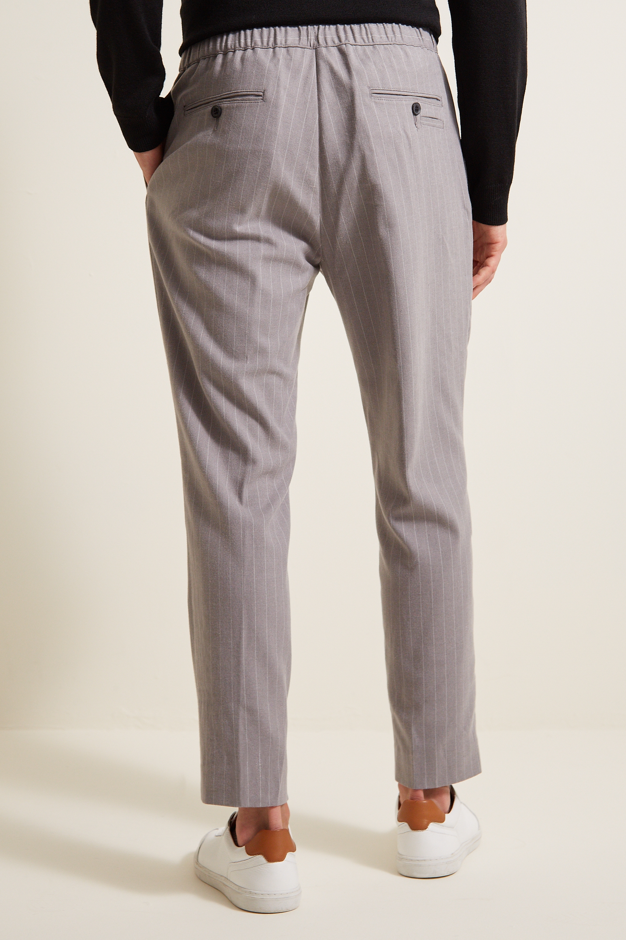 Slim Fit Grey Stripe Trousers