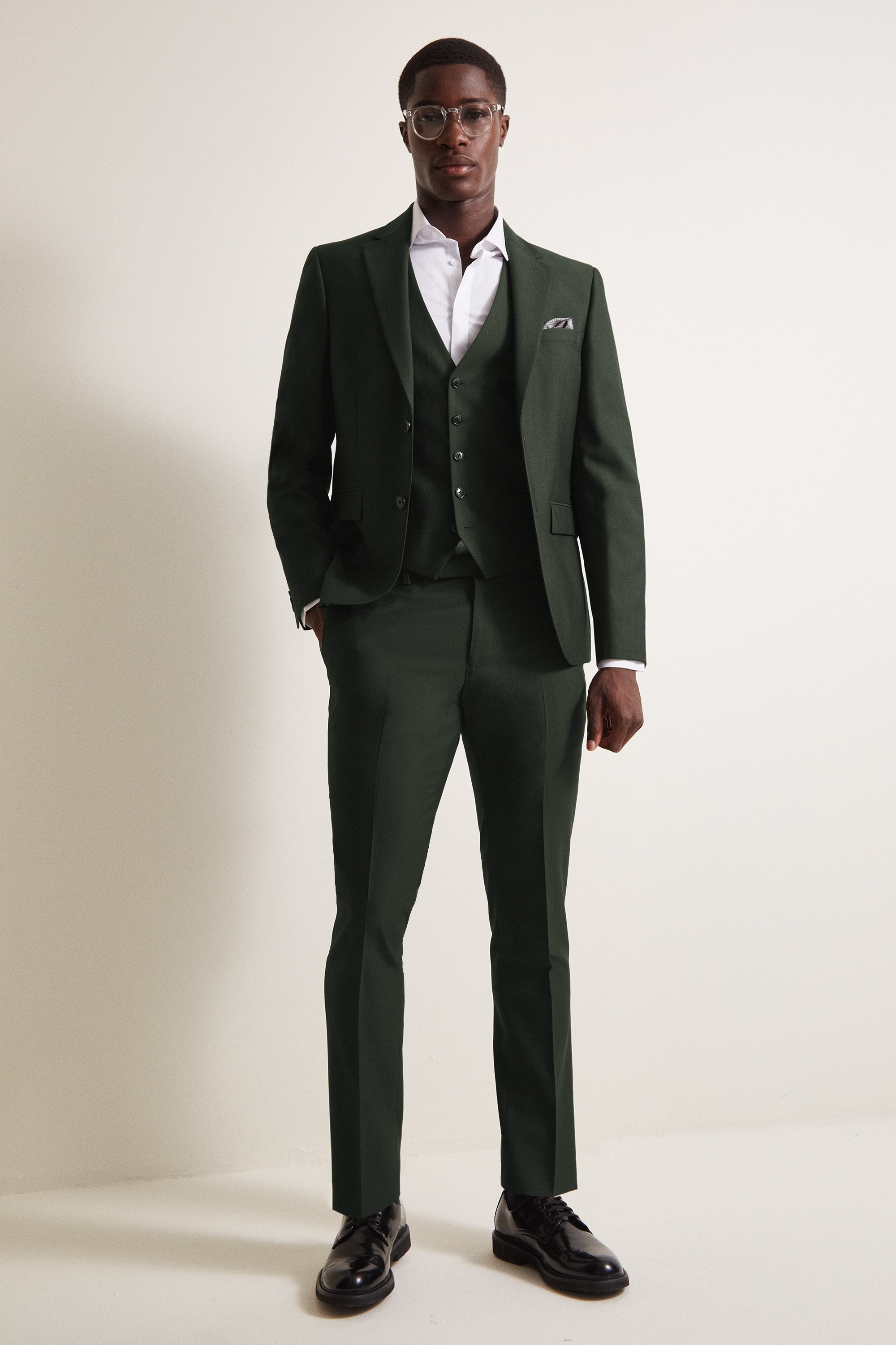 green dkny suit