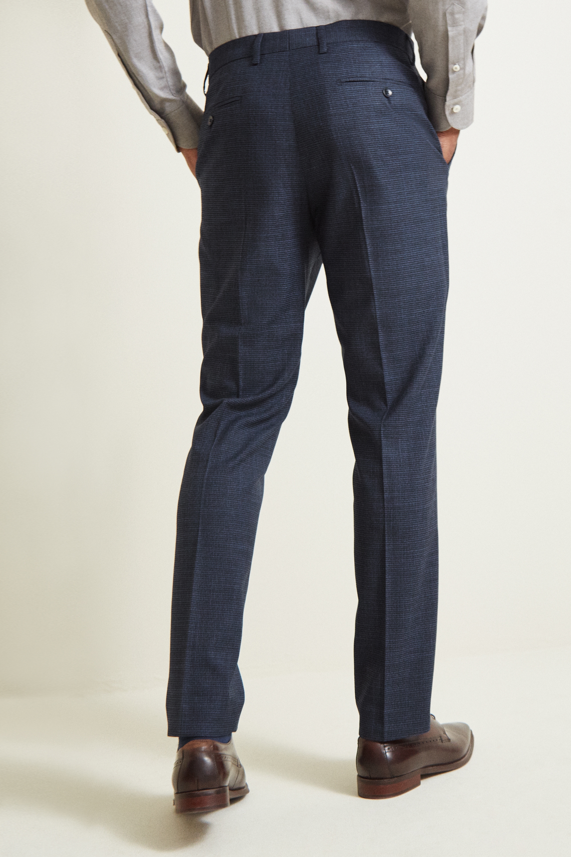 Tailored Fit Navy Puppytooth Pant