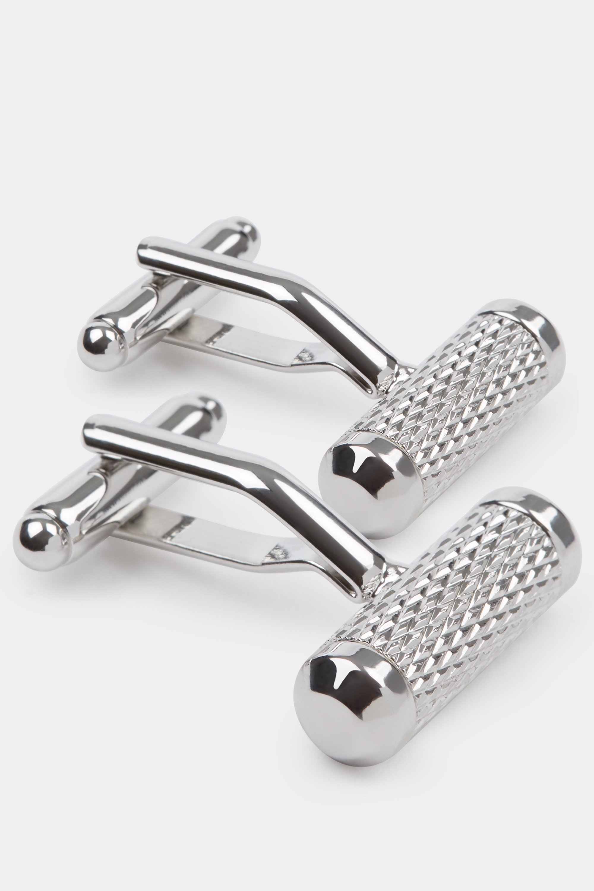 Silver Rhodium Barrell Cufflinks
