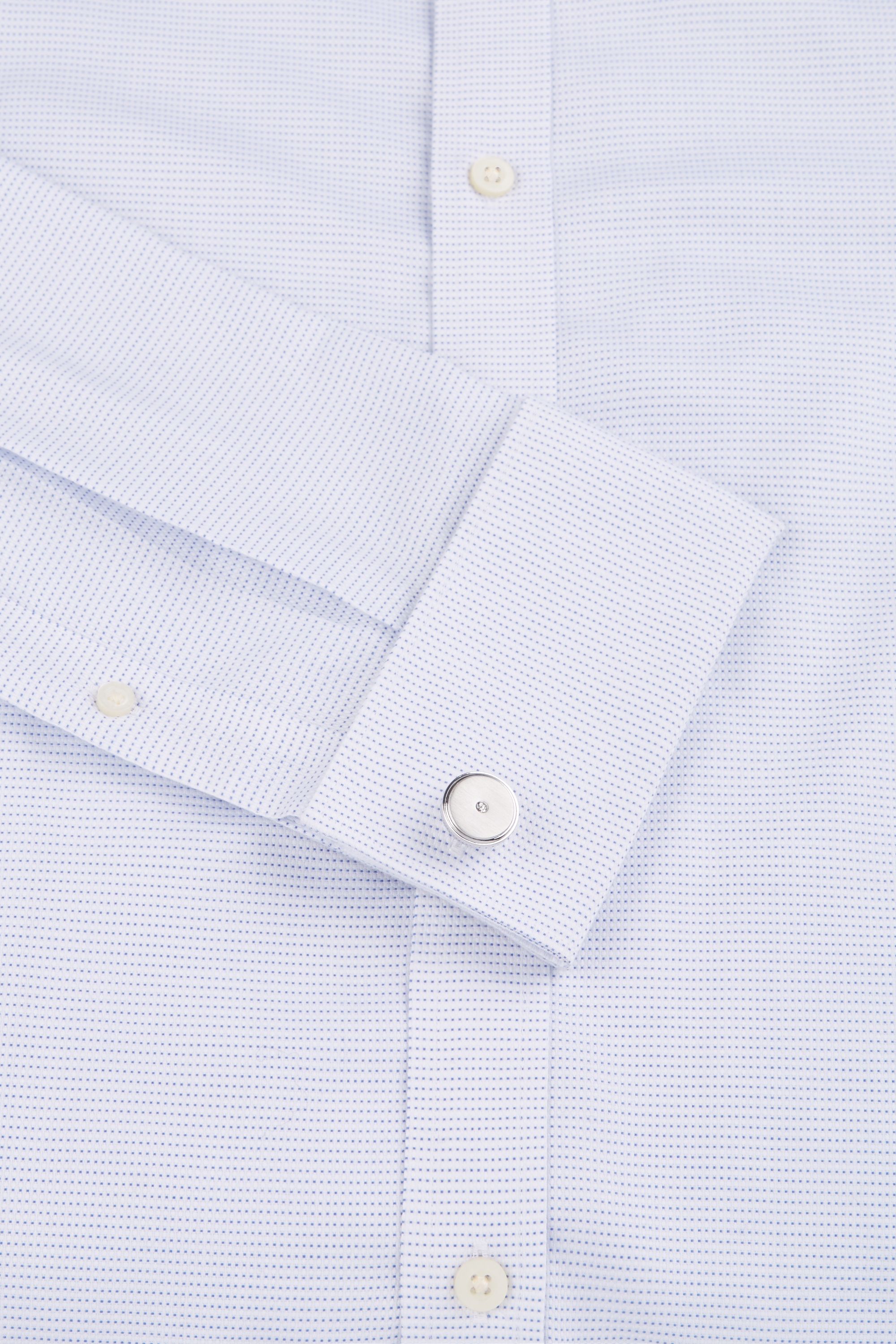 Moss London Brushed Rhodium Clear Crystal Cufflink