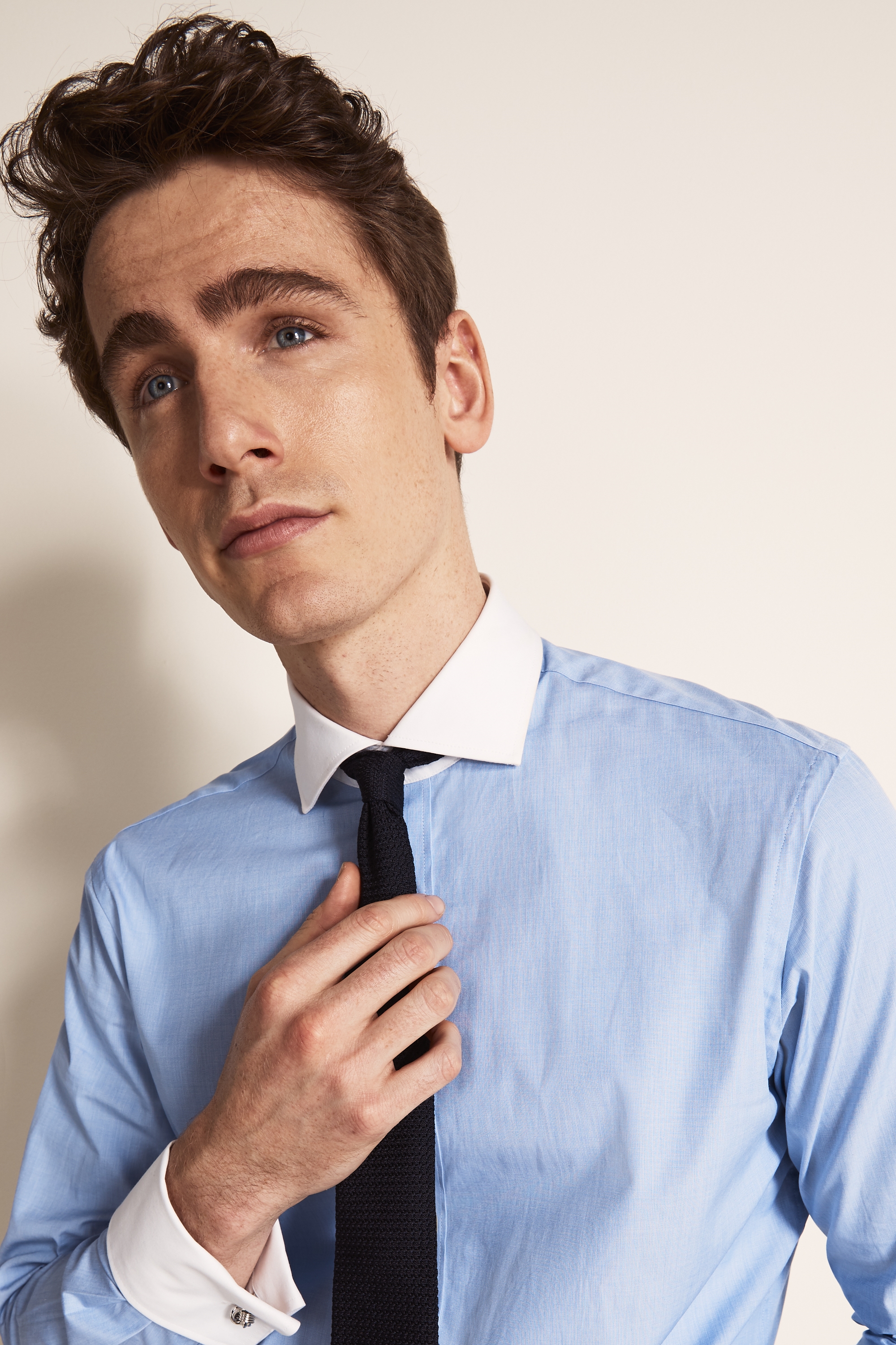 mens shirts contrast collar cuffs