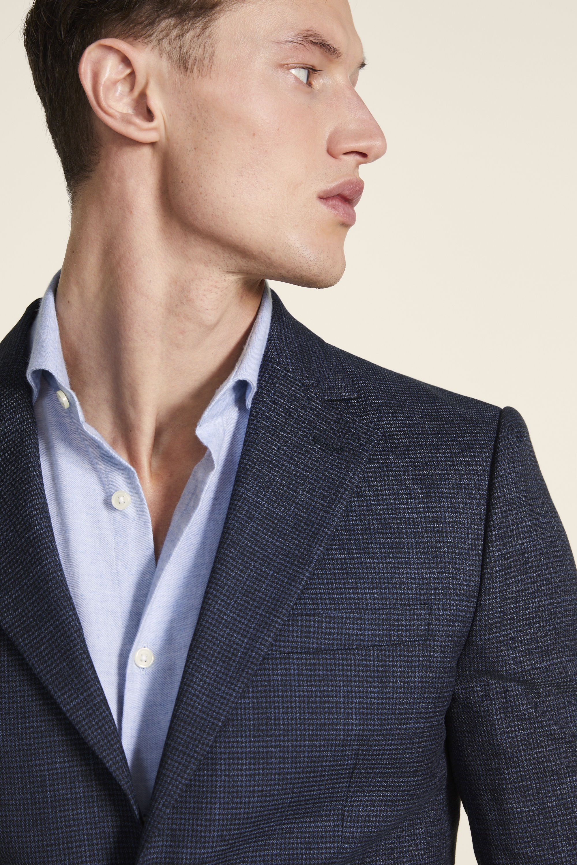 Slim Fit Navy Puppytooth Jacket