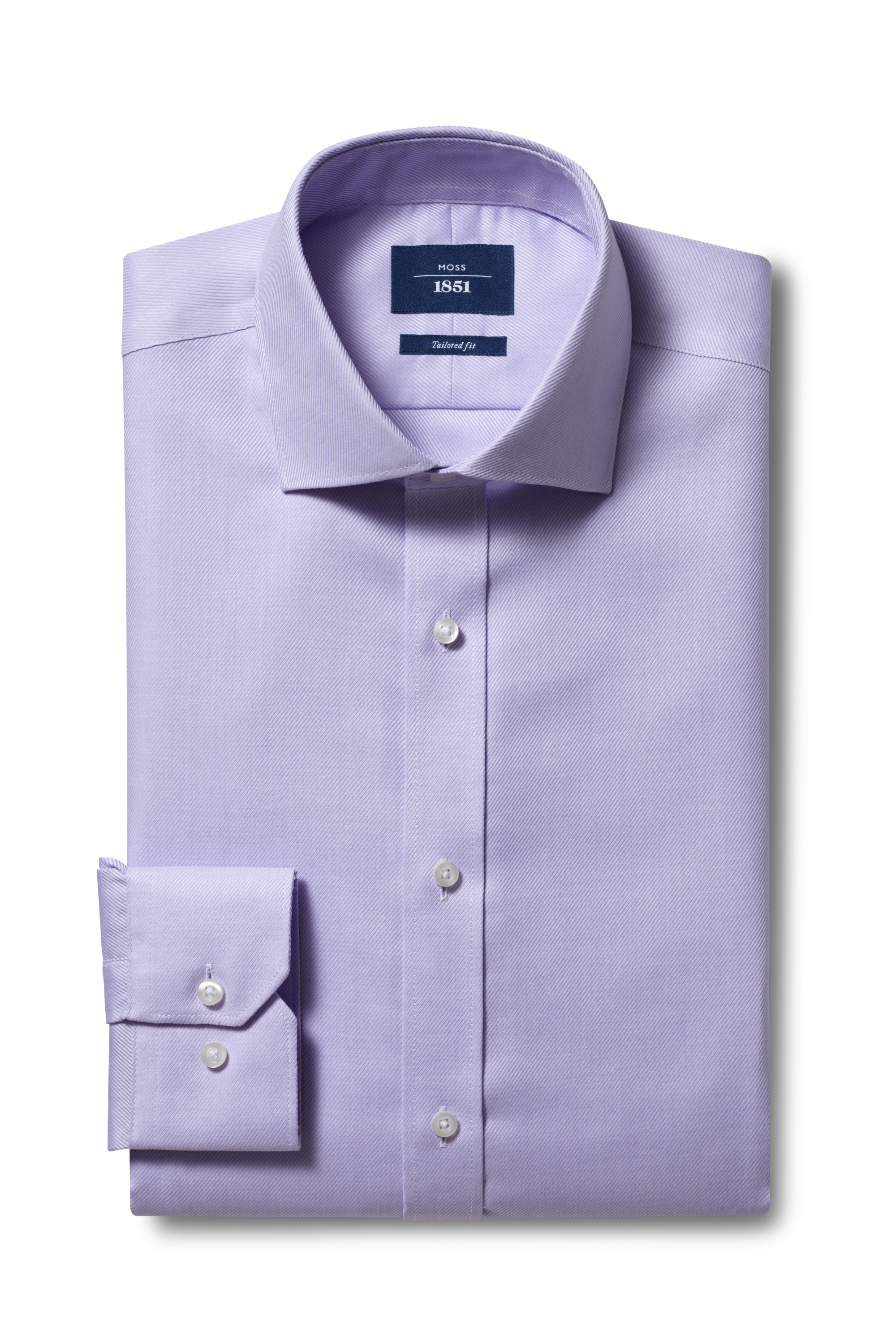 Tailored Fit Lilac Twill Non Iron Shirt