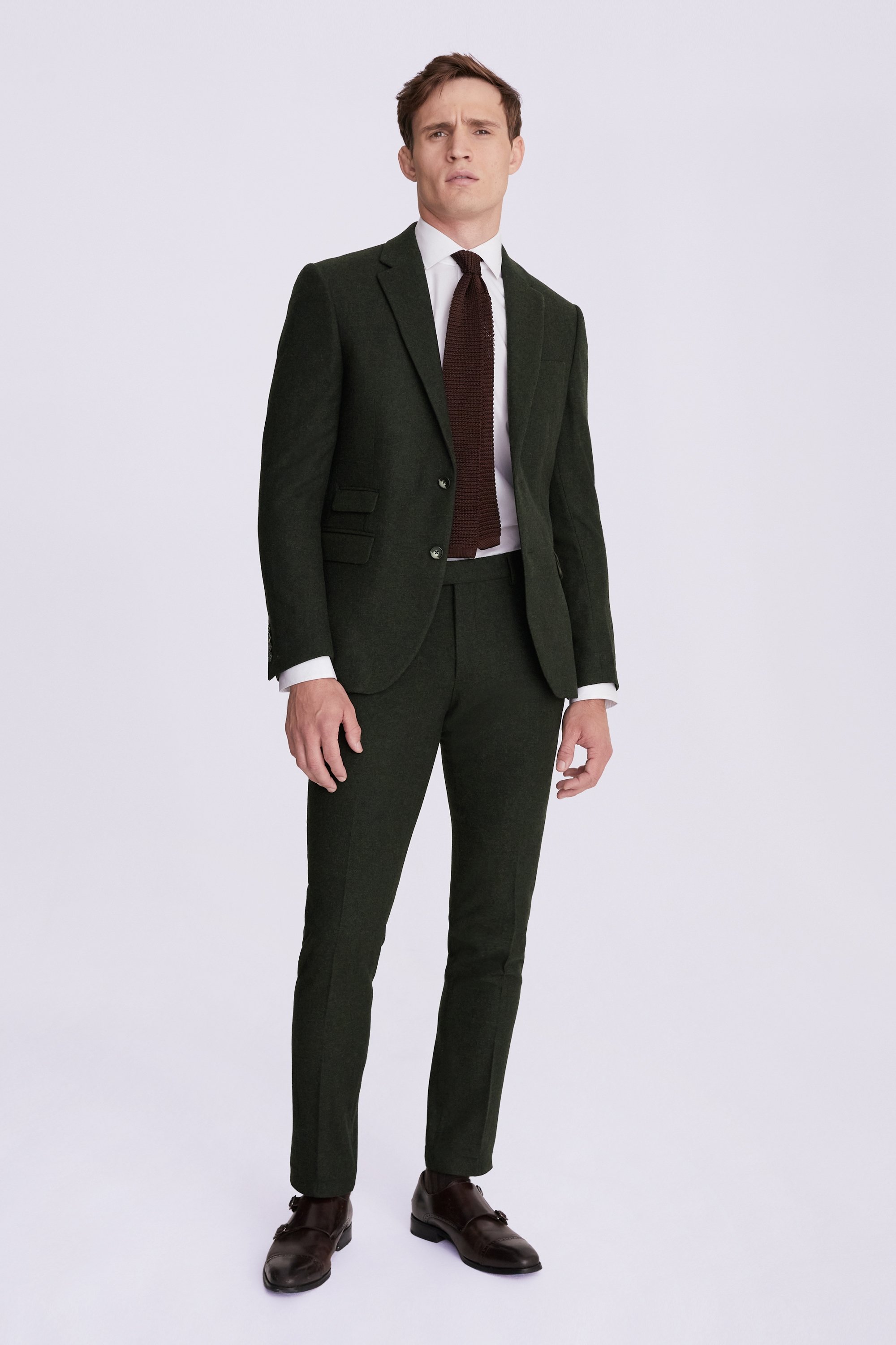 Slim Fit Khaki Donegal Tweed Jacket | Buy Online at Moss