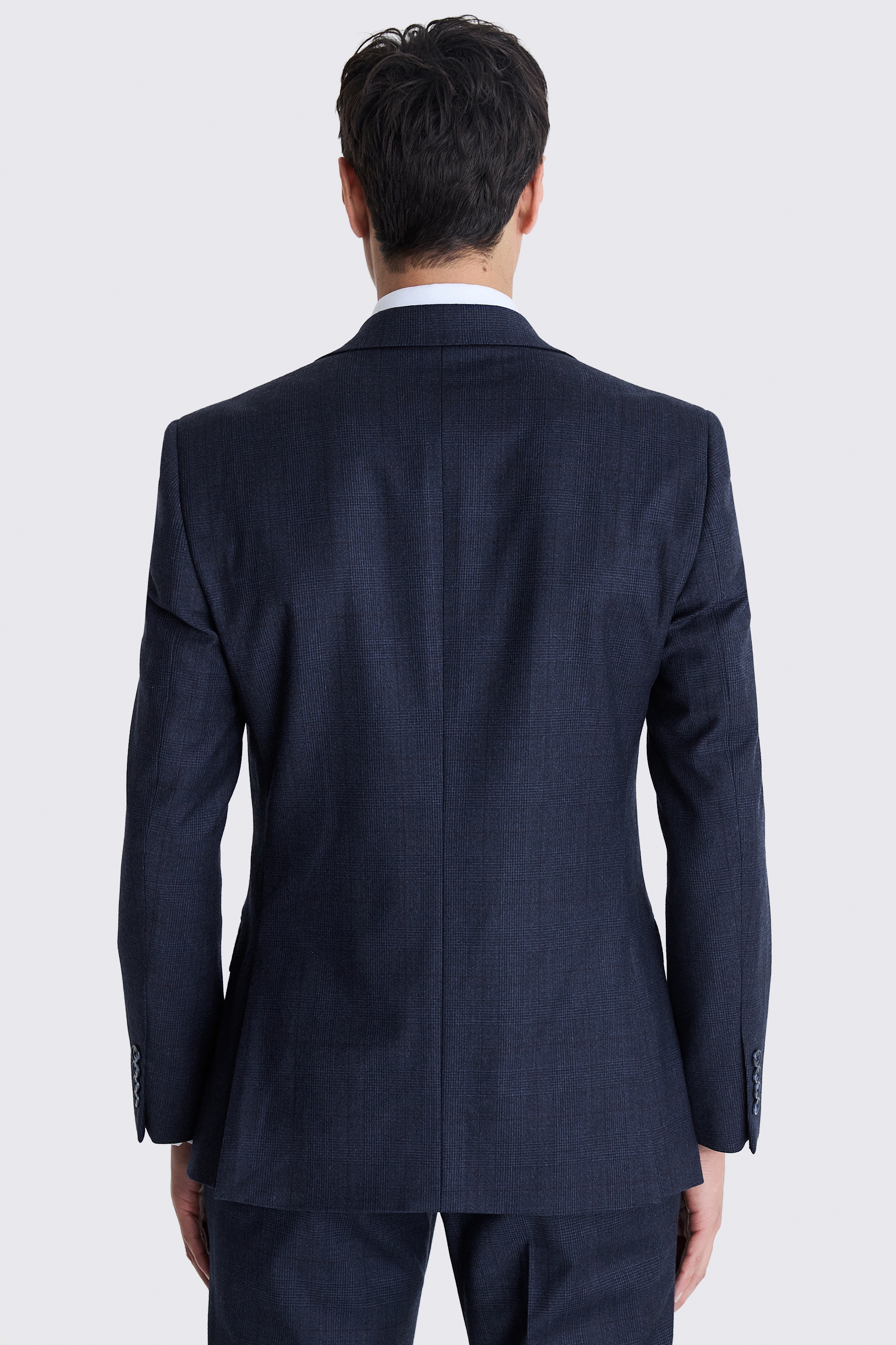 Tailored Fit Navy Check Performance Jacket | Buy Online at Moss