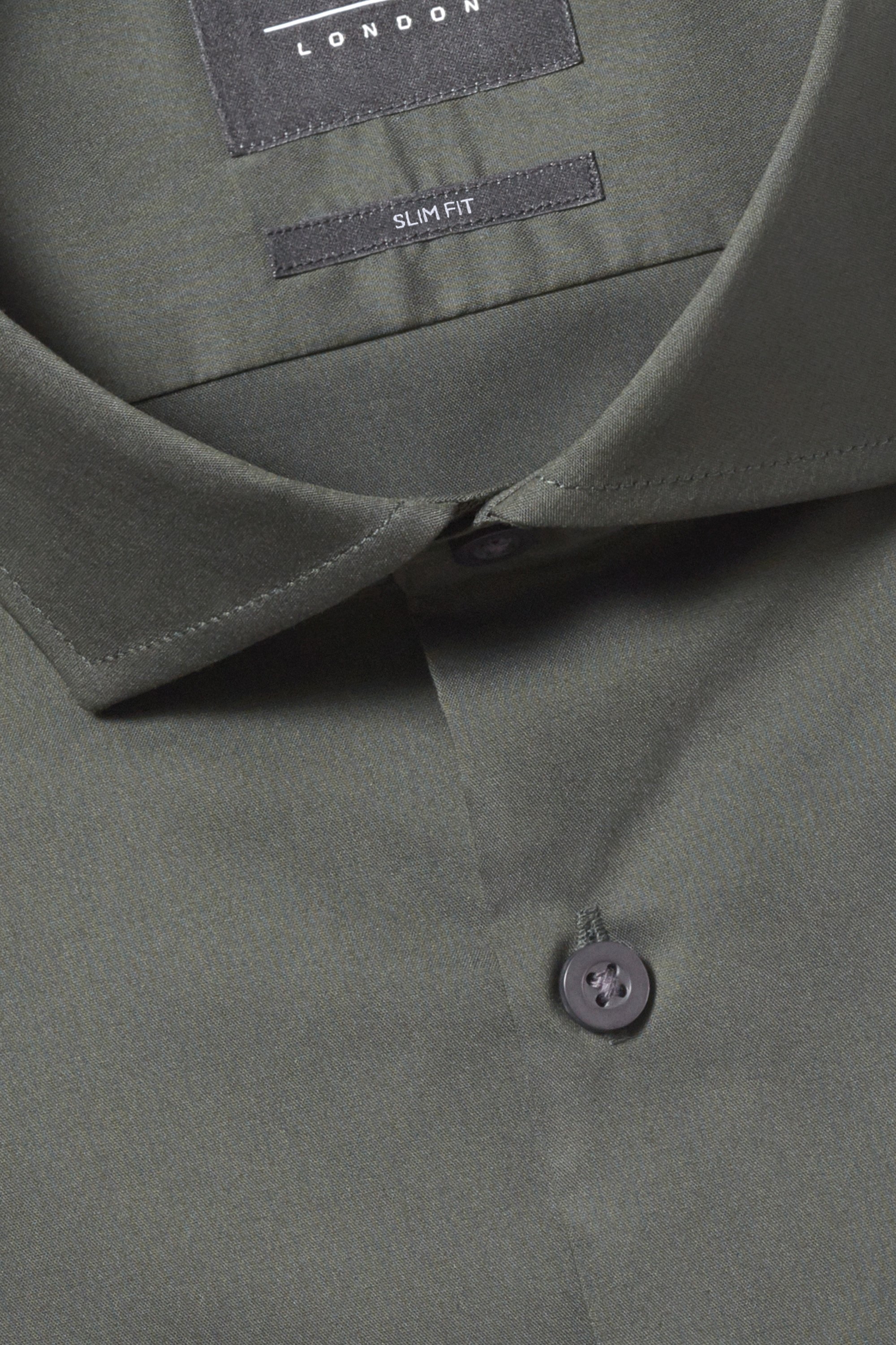Slim Fit Green Stretch Shirt