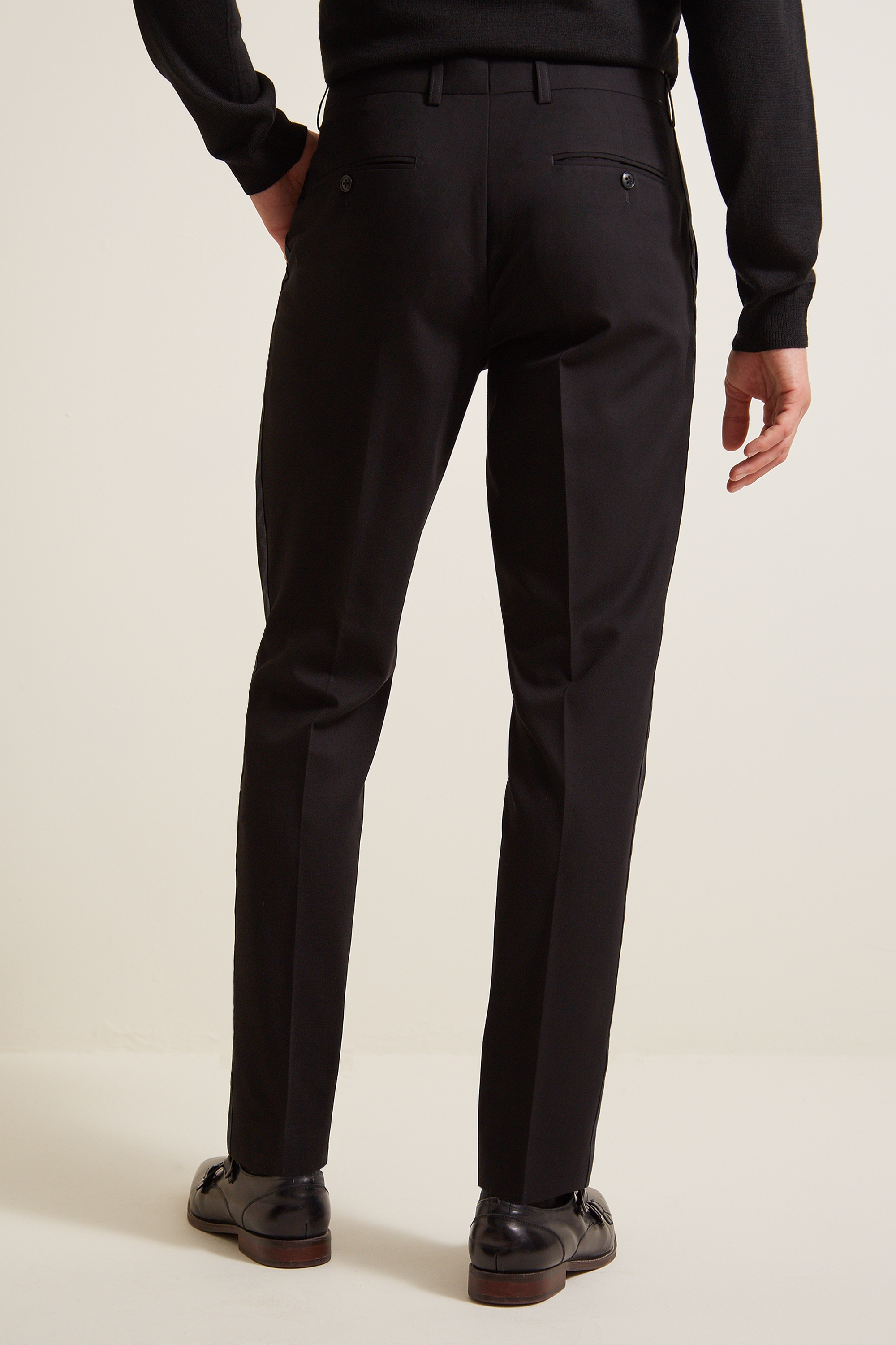Slim Fit Black & Tartan Tuxedo Trousers | Buy Online at Moss