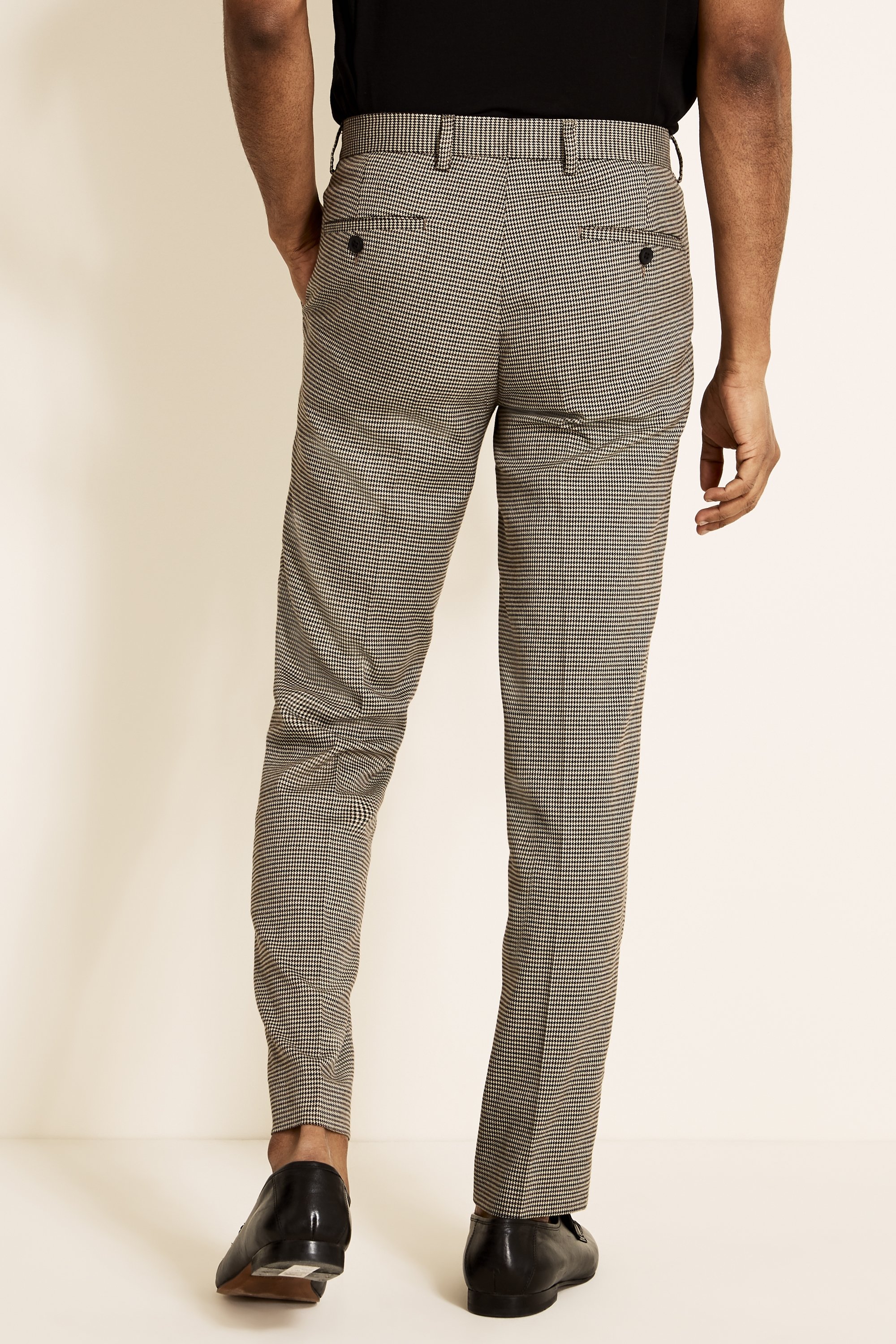 Slim Fit Oat Puppytooth Pants