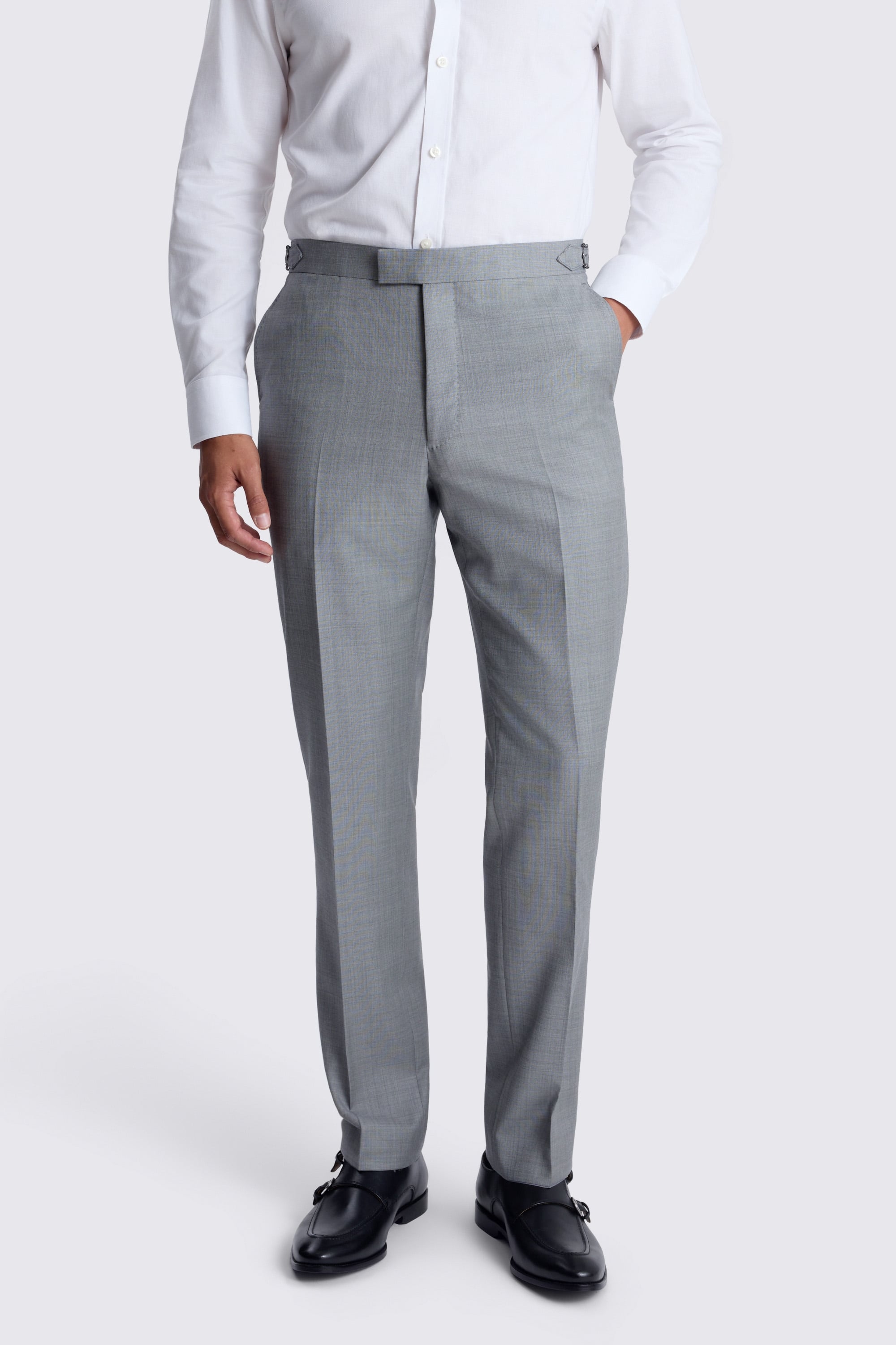 Italian Tailored Fit Grey Sharkskin Morning Suit