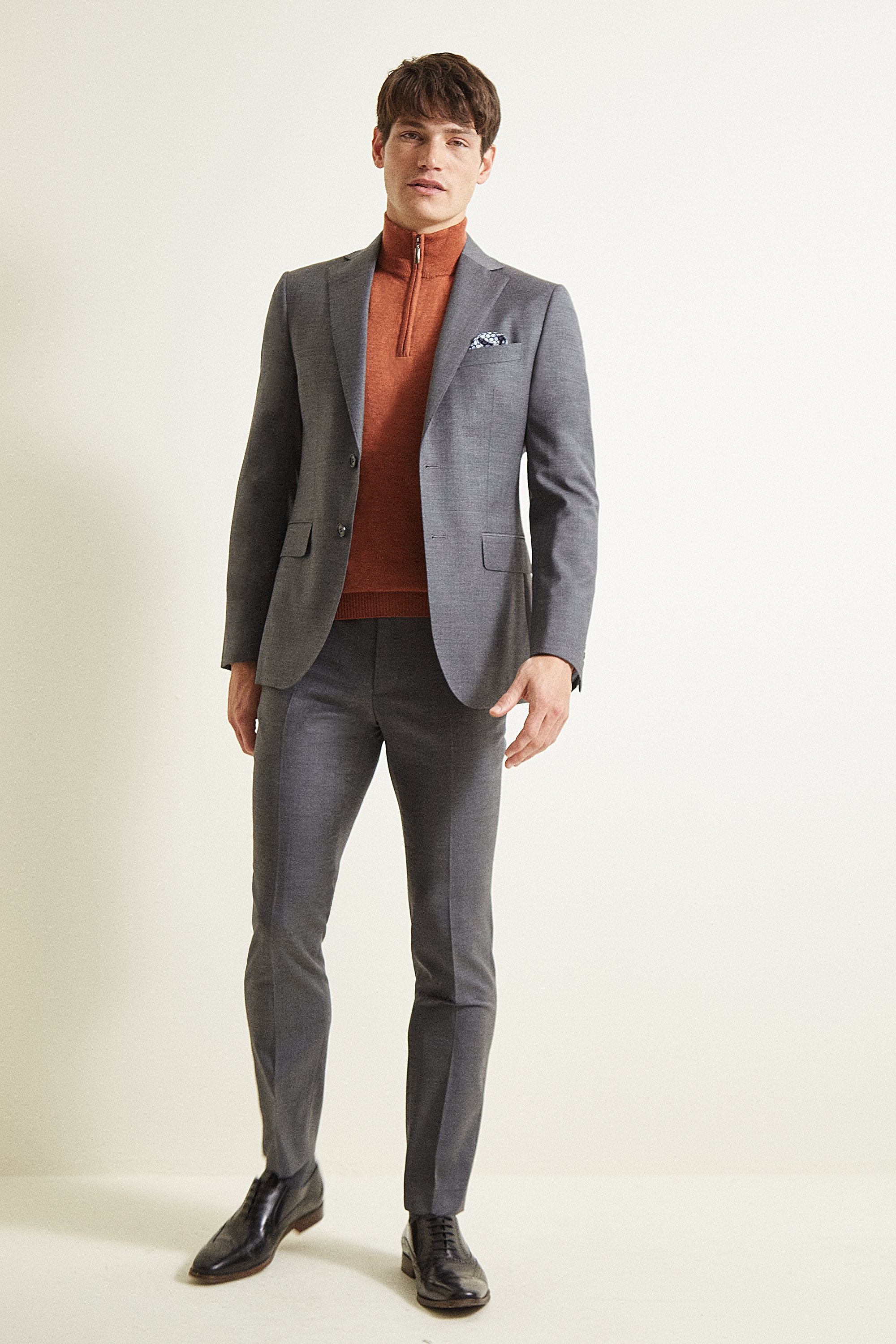 Moss 1851 Slim Fit Grey Twill Suit