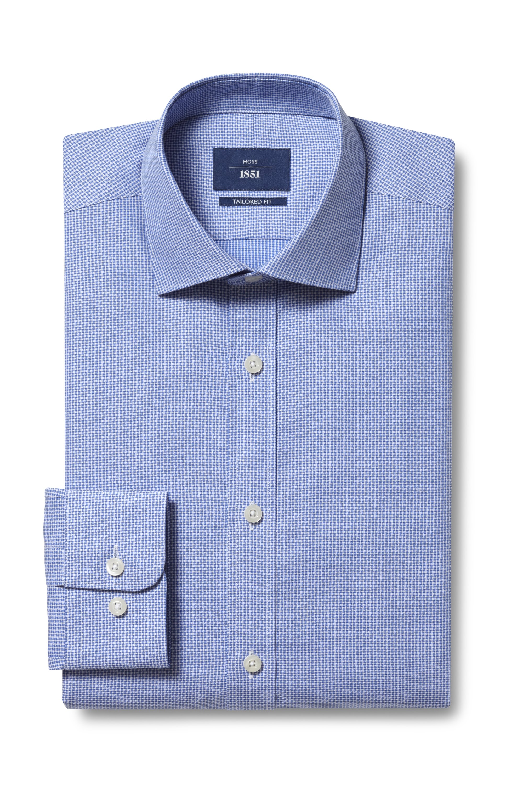 Tailored Fit Blue Dobby Shirt