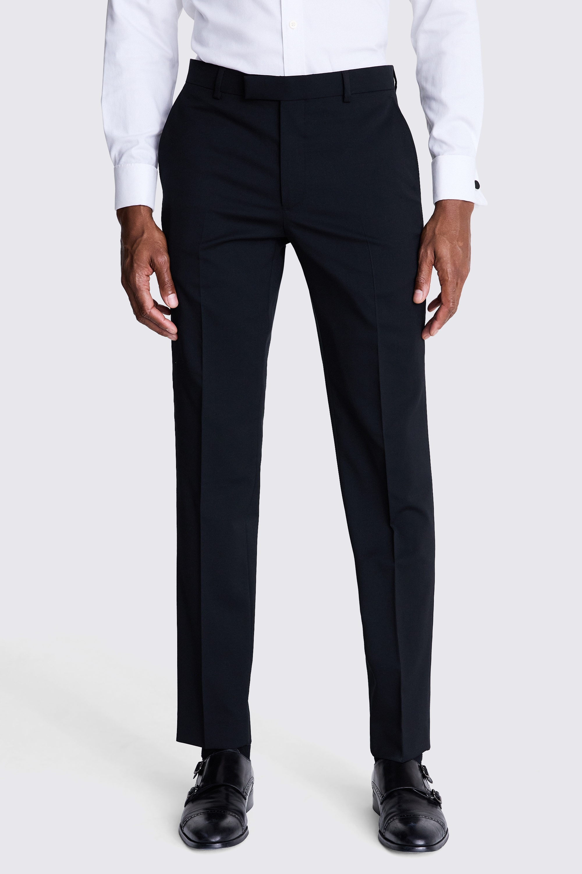 Tailored Fit Black Twill Eco Trousers | Buy Online at Moss