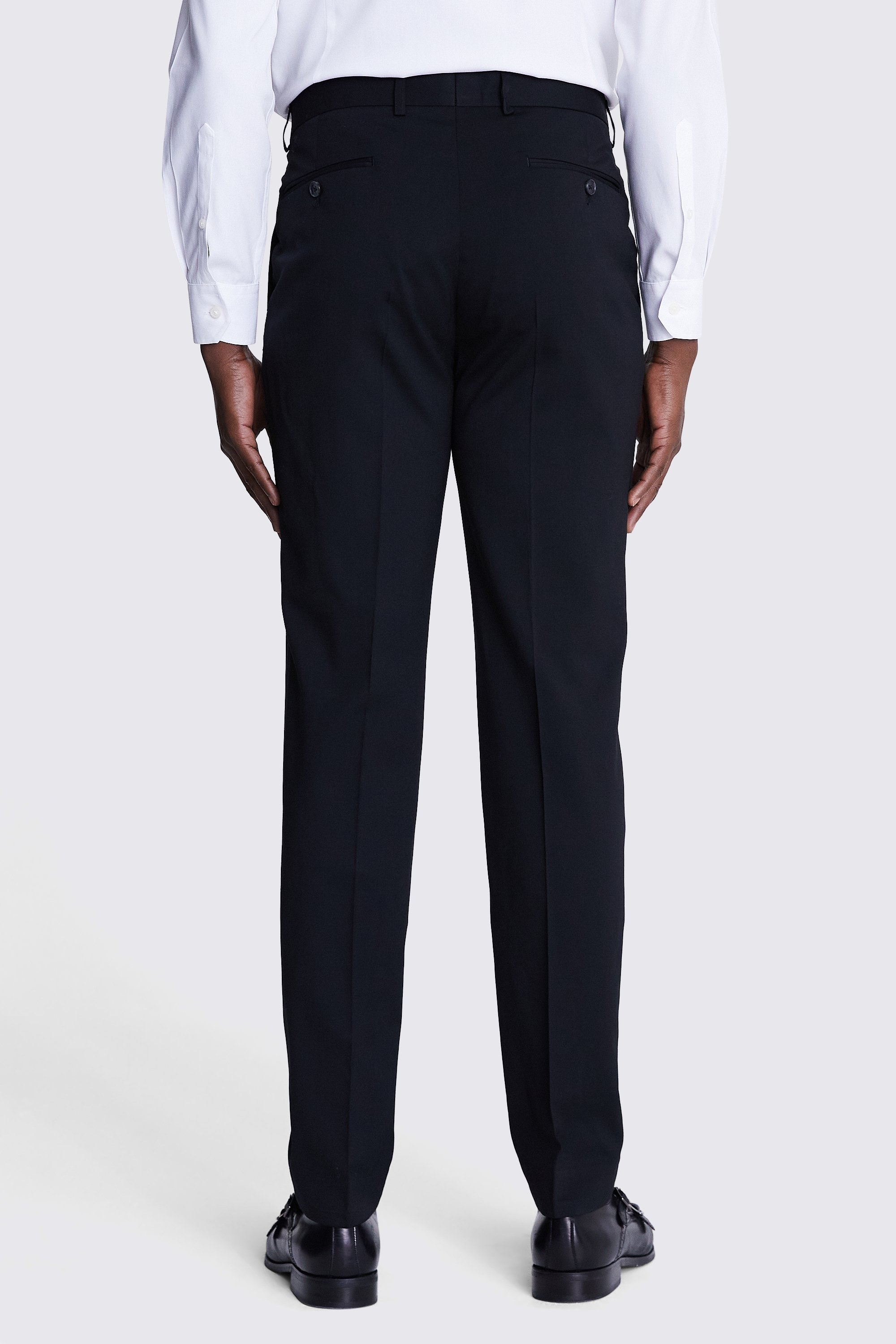 Tailored Fit Black Twill Eco Trousers 