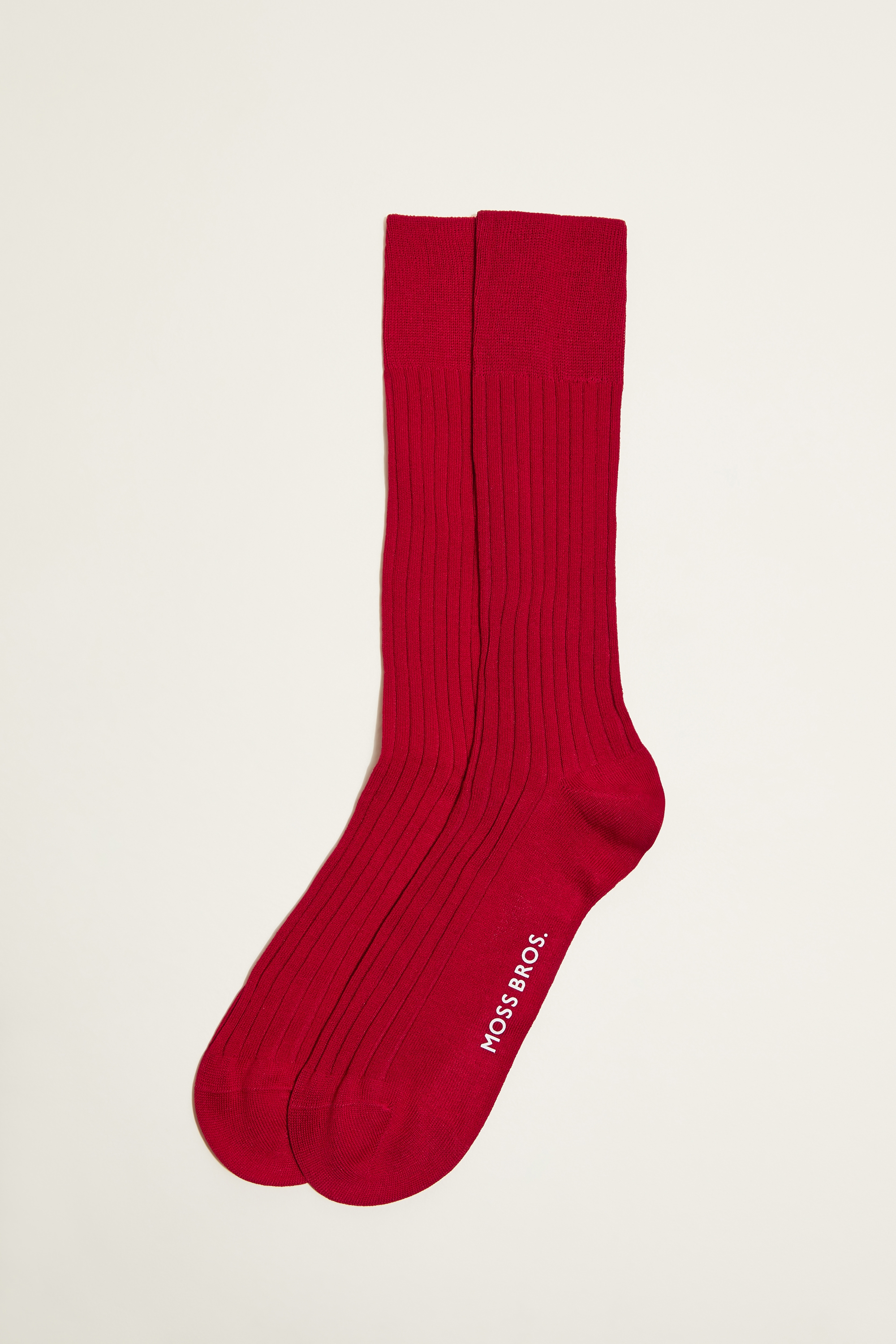 Moss 1851 Guards Red Fine Ribbed Sock