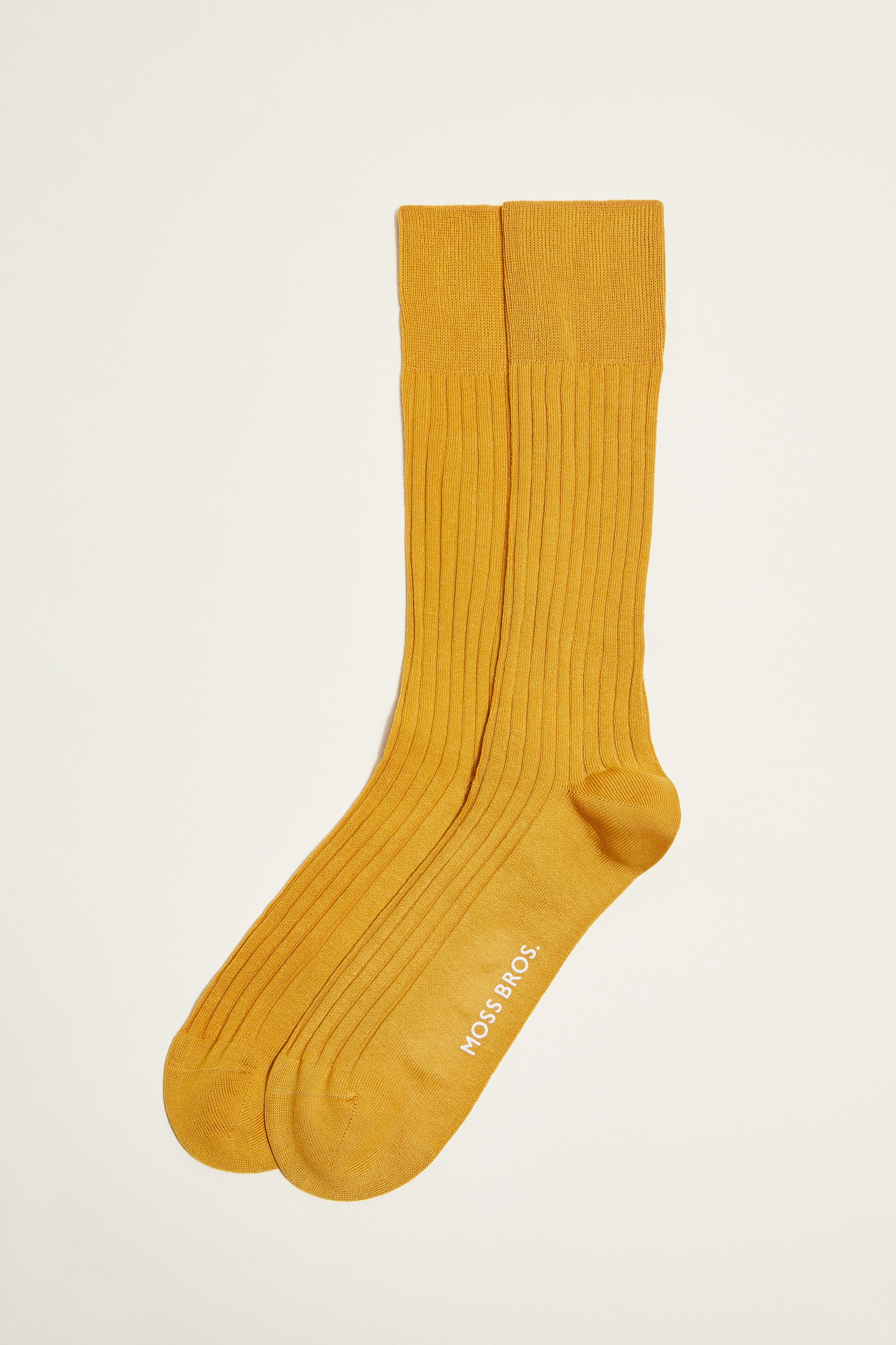 Moss 1851 Mustard Fine Ribbed Sock