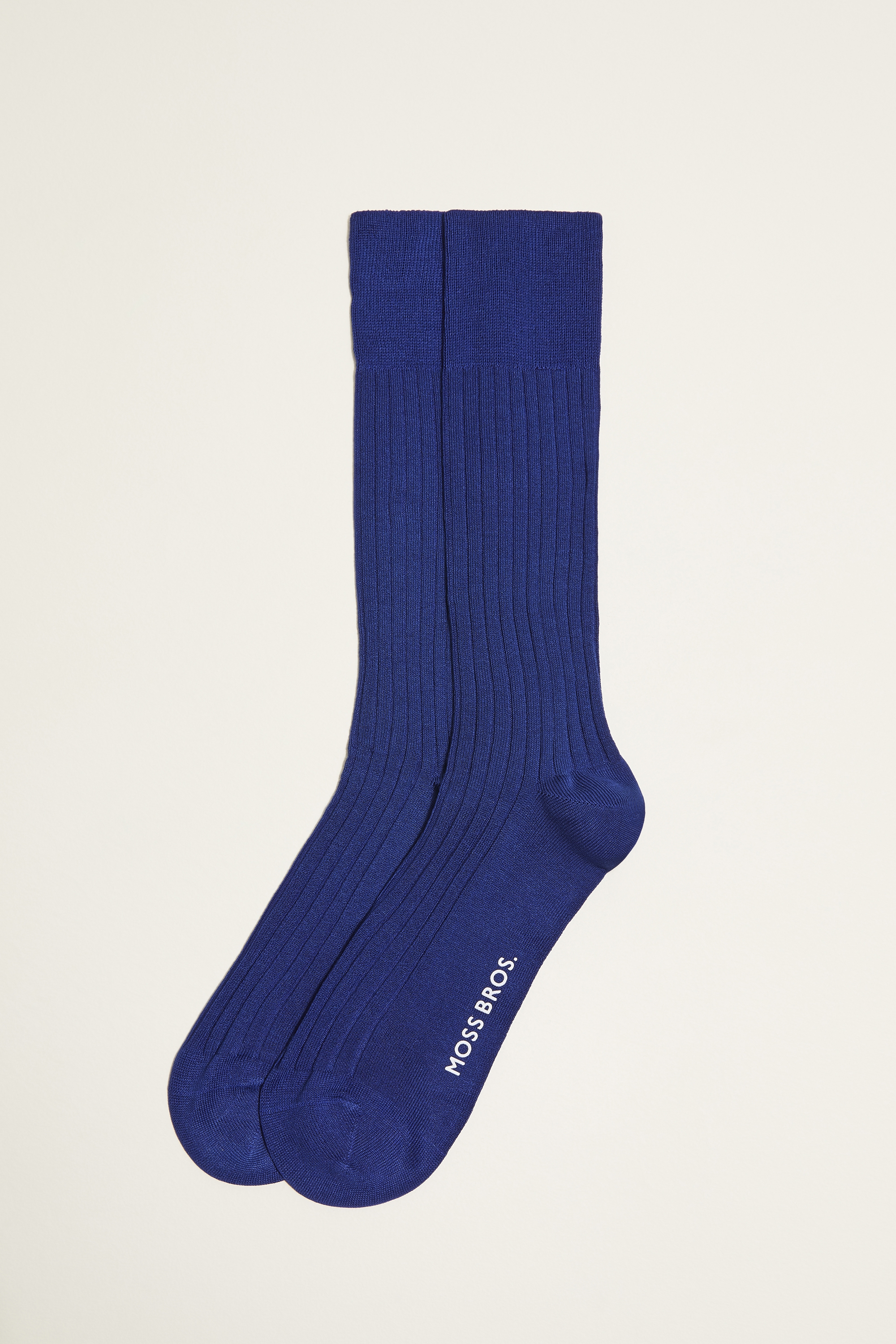 Moss 1851 Royal Blue Fine Ribbed Sock