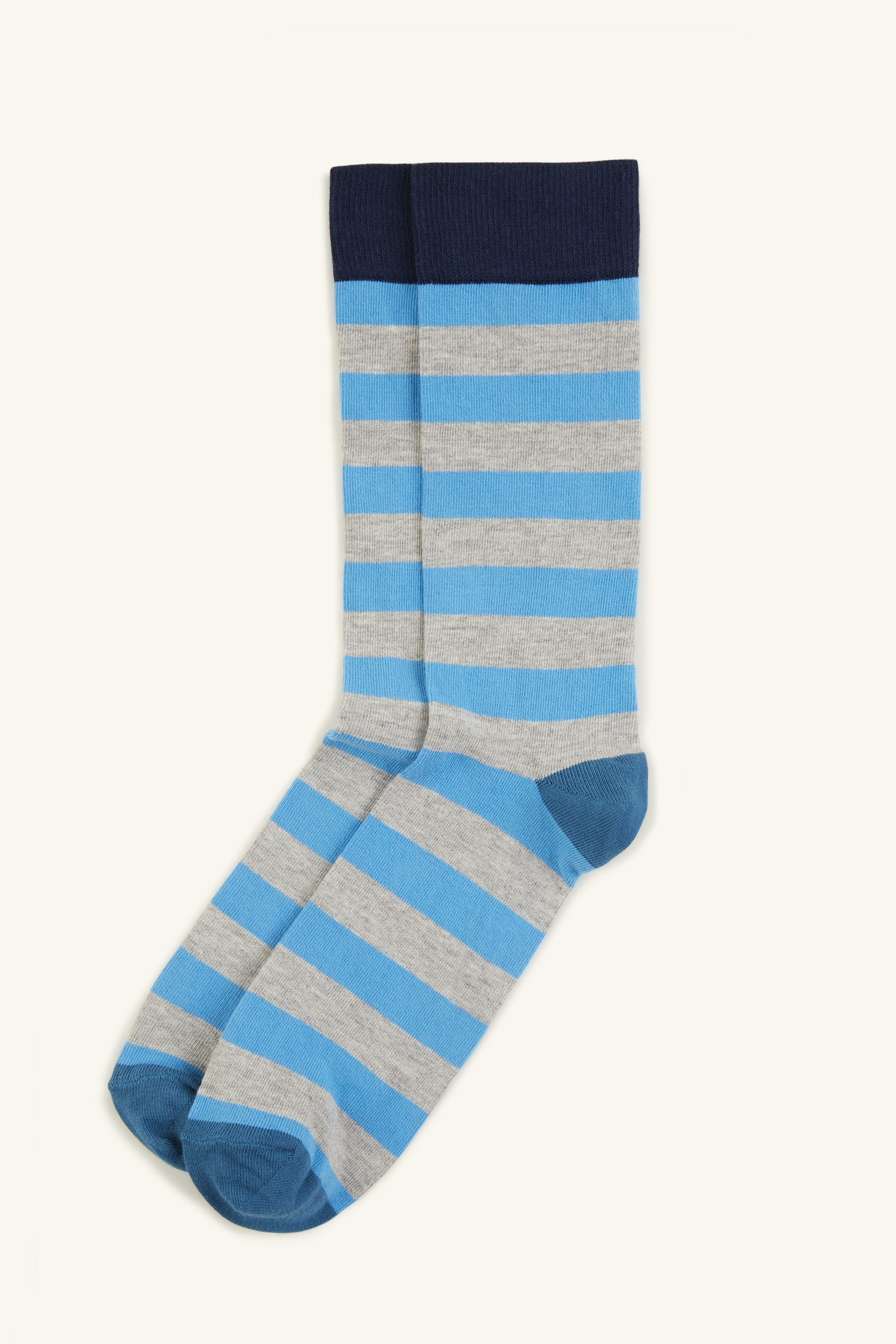 HS by Happy Socks Grey Marl with Turquoise Stripe Sock