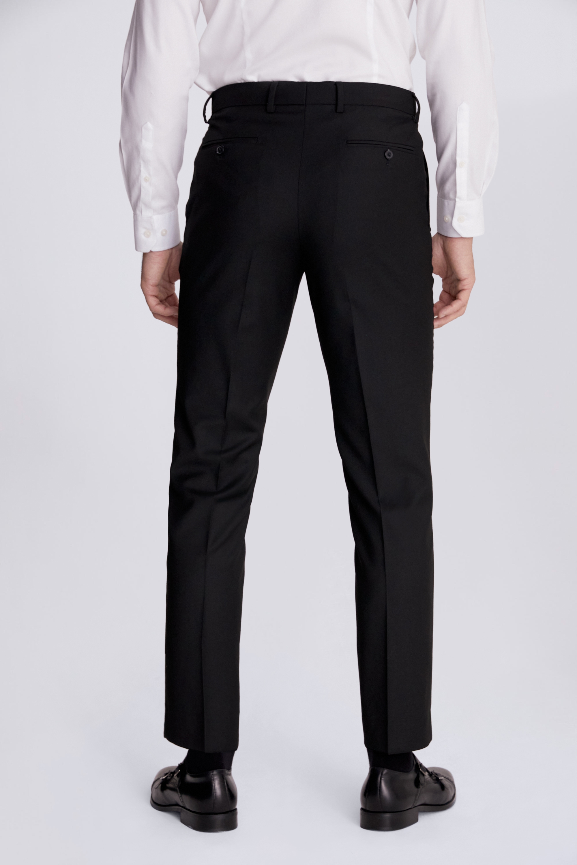 Tailored Fit Black Stretch Trousers | Buy Online at Moss