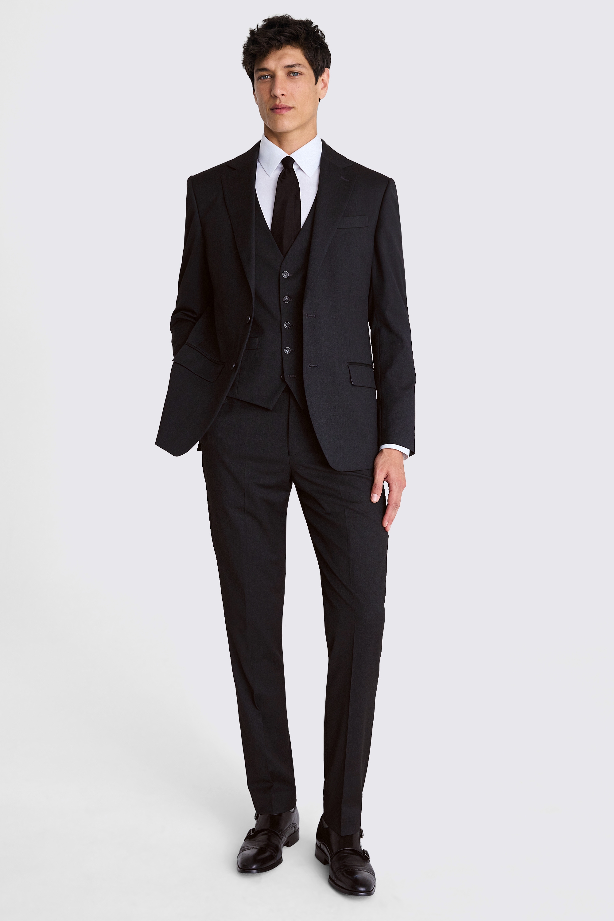 Tailored Fit Charcoal Stretch Jacket | Buy Online at Moss