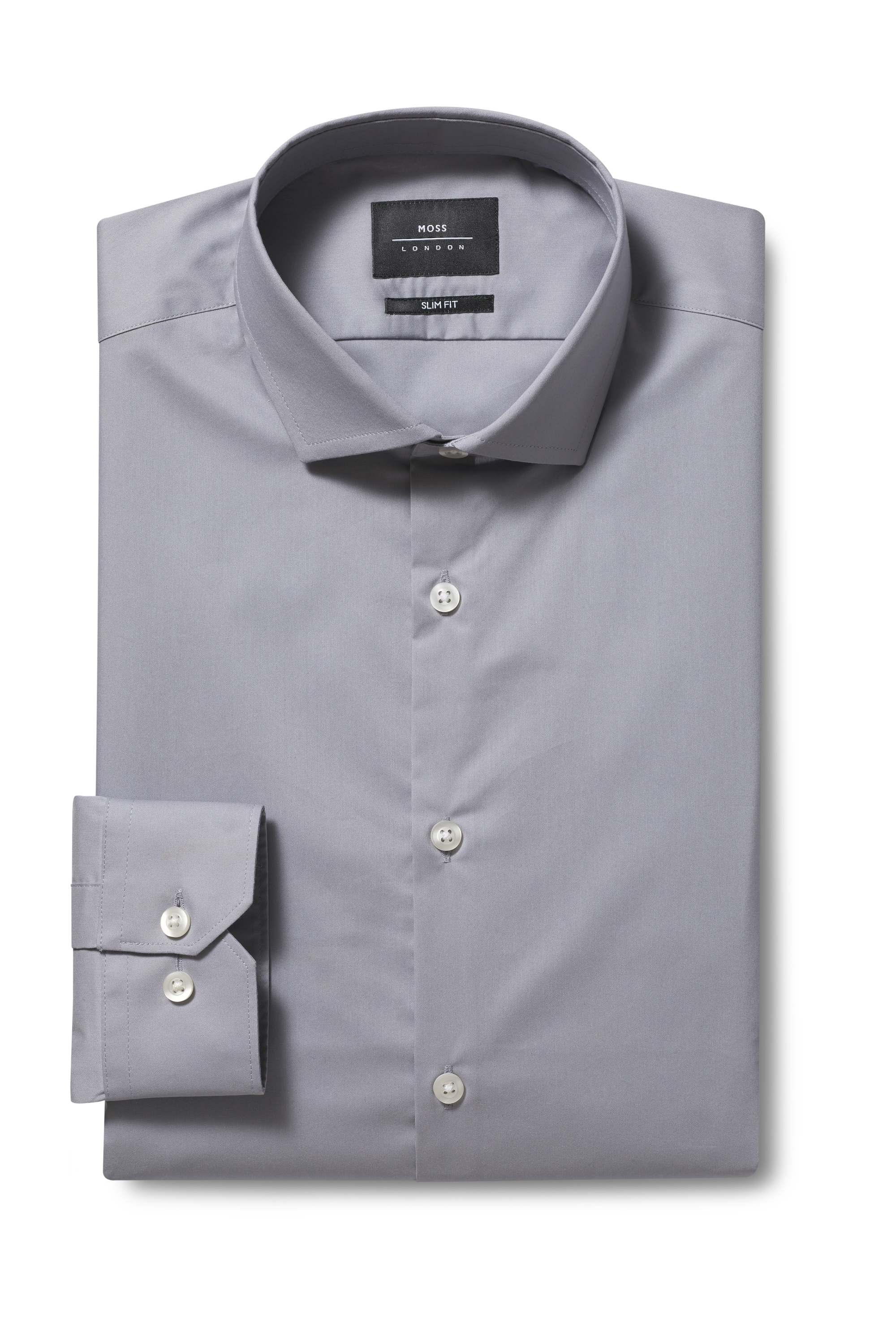 Slim Fit Grey Stretch Shirt Buy Online at Moss