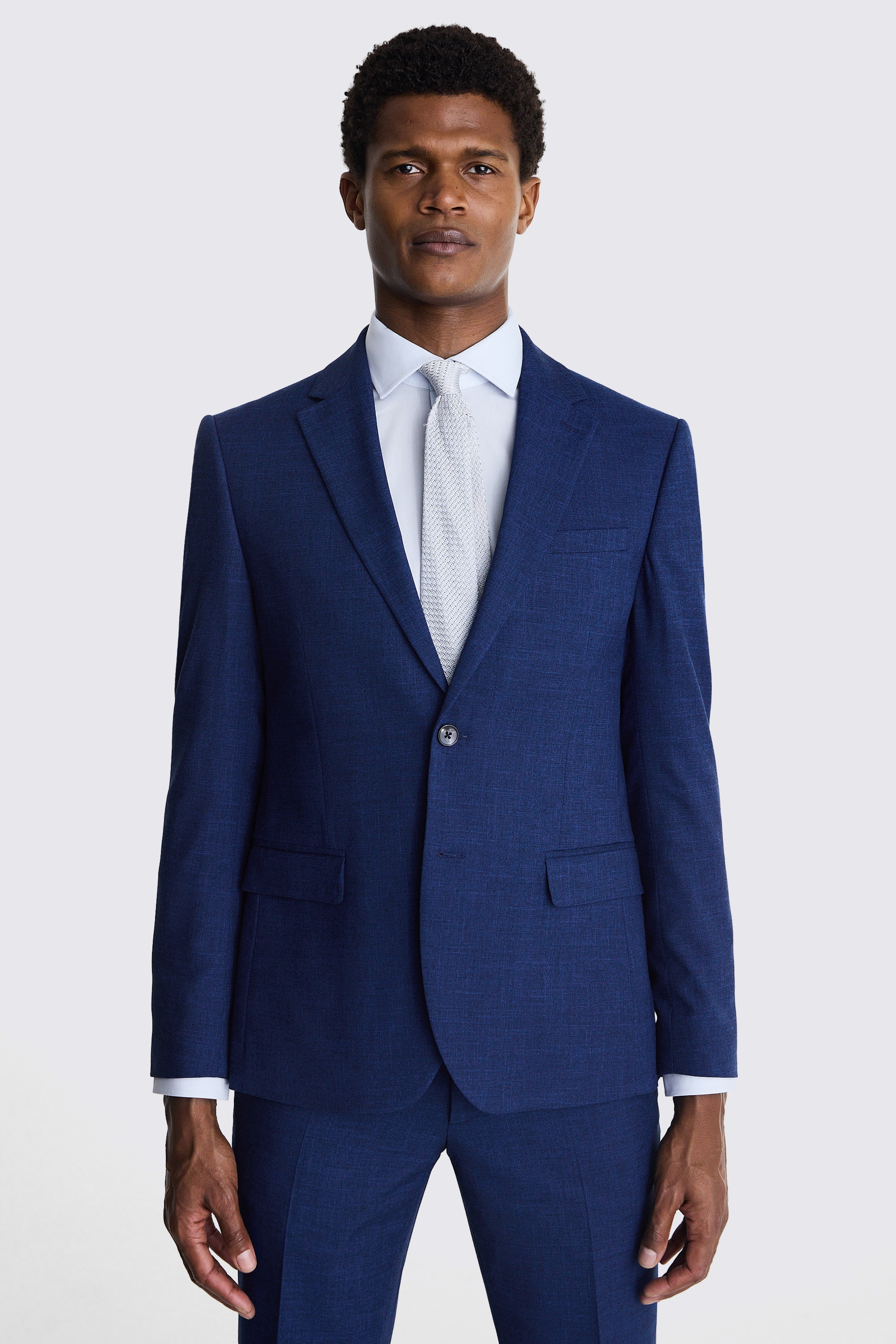 Slim Fit Blue Slub Jacket | Buy Online at Moss