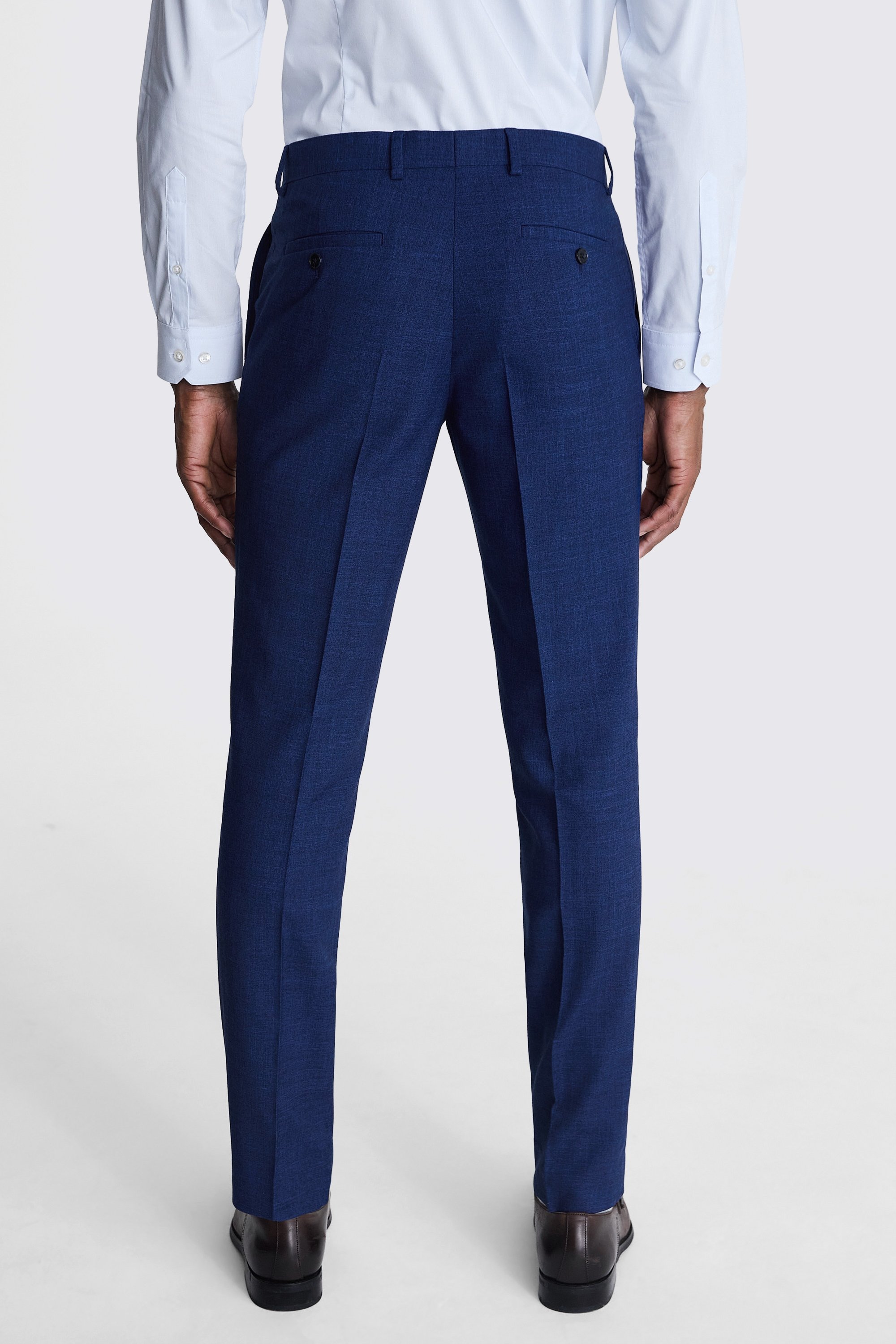 Slim Fit Blue Slub Trousers | Buy Online at Moss