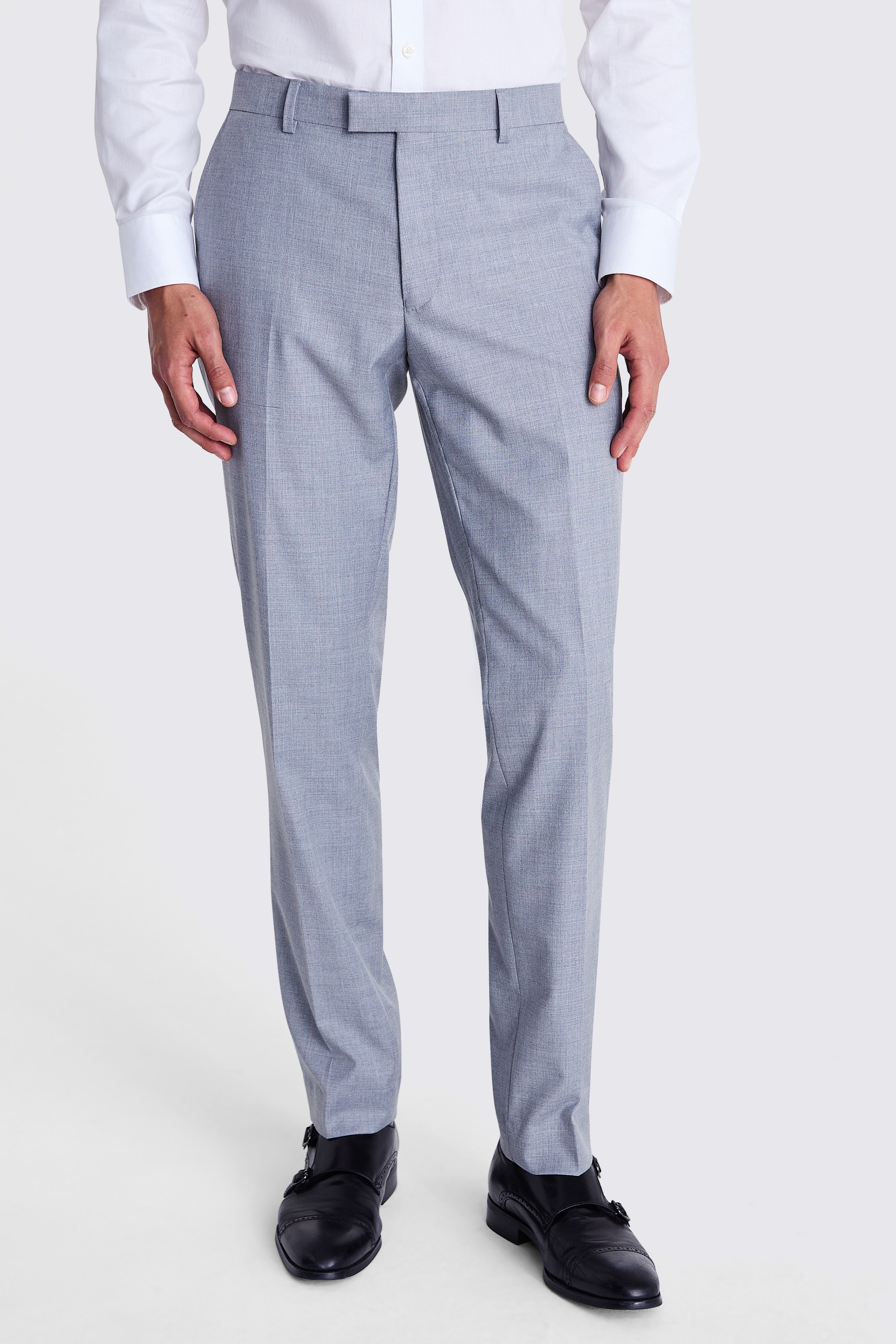 Slim Fit Grey Stretch Trousers | Buy Online at Moss