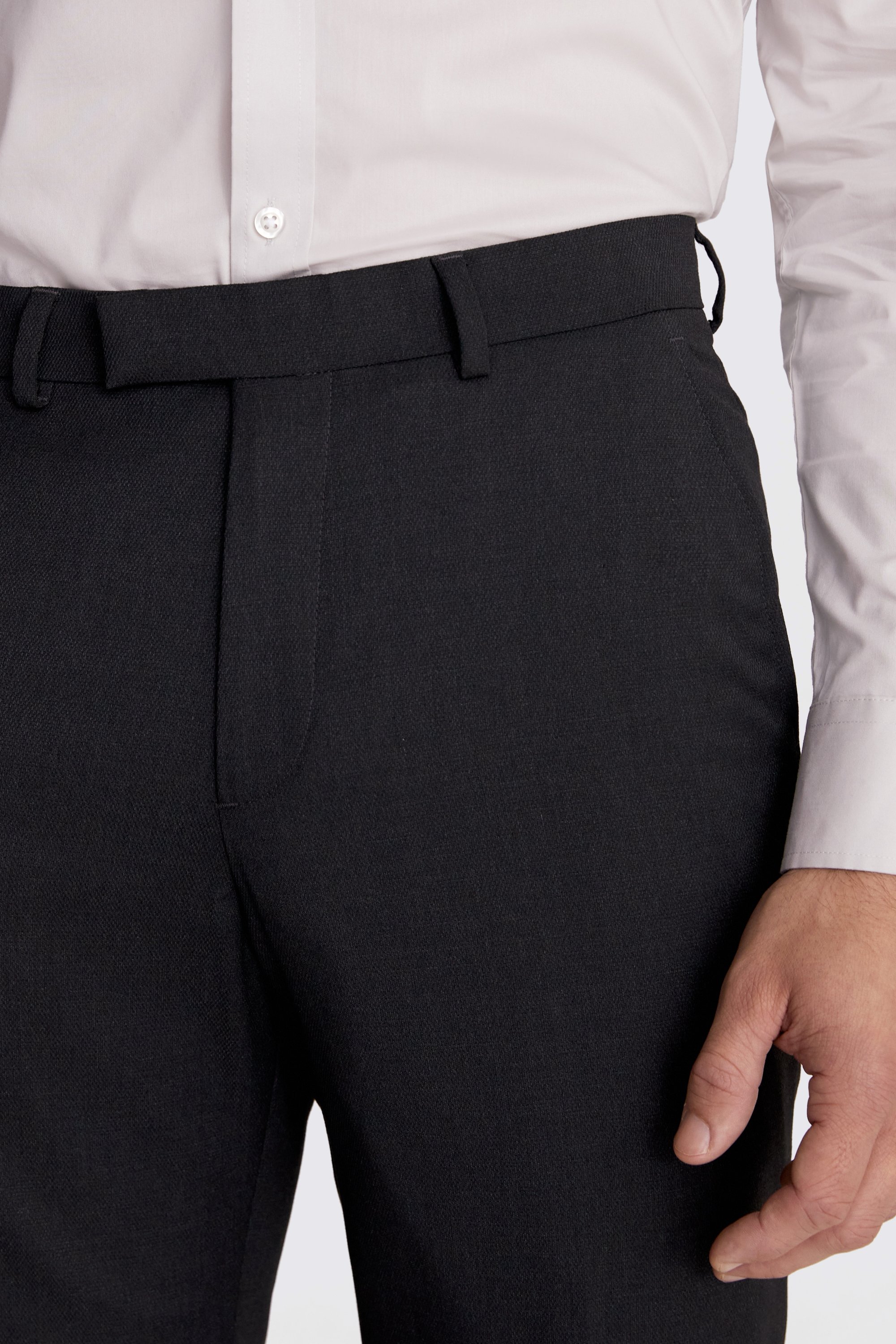 Regular Fit Charcoal Stretch Trousers