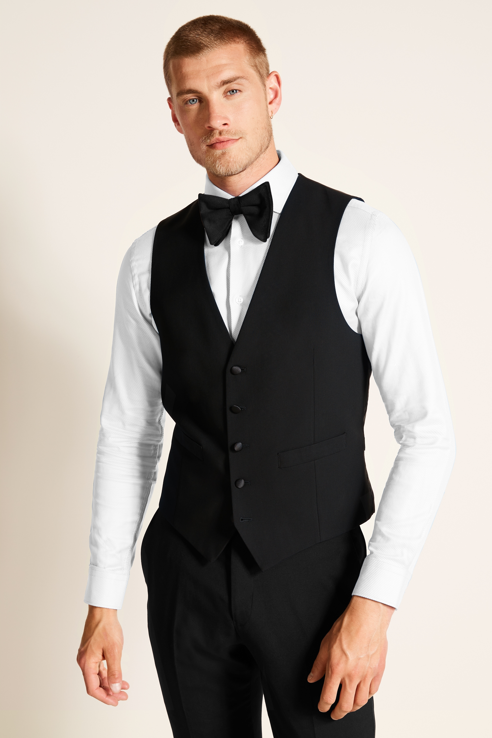 Tailored Fit Black Dress Waistcoat | Buy Online at Moss