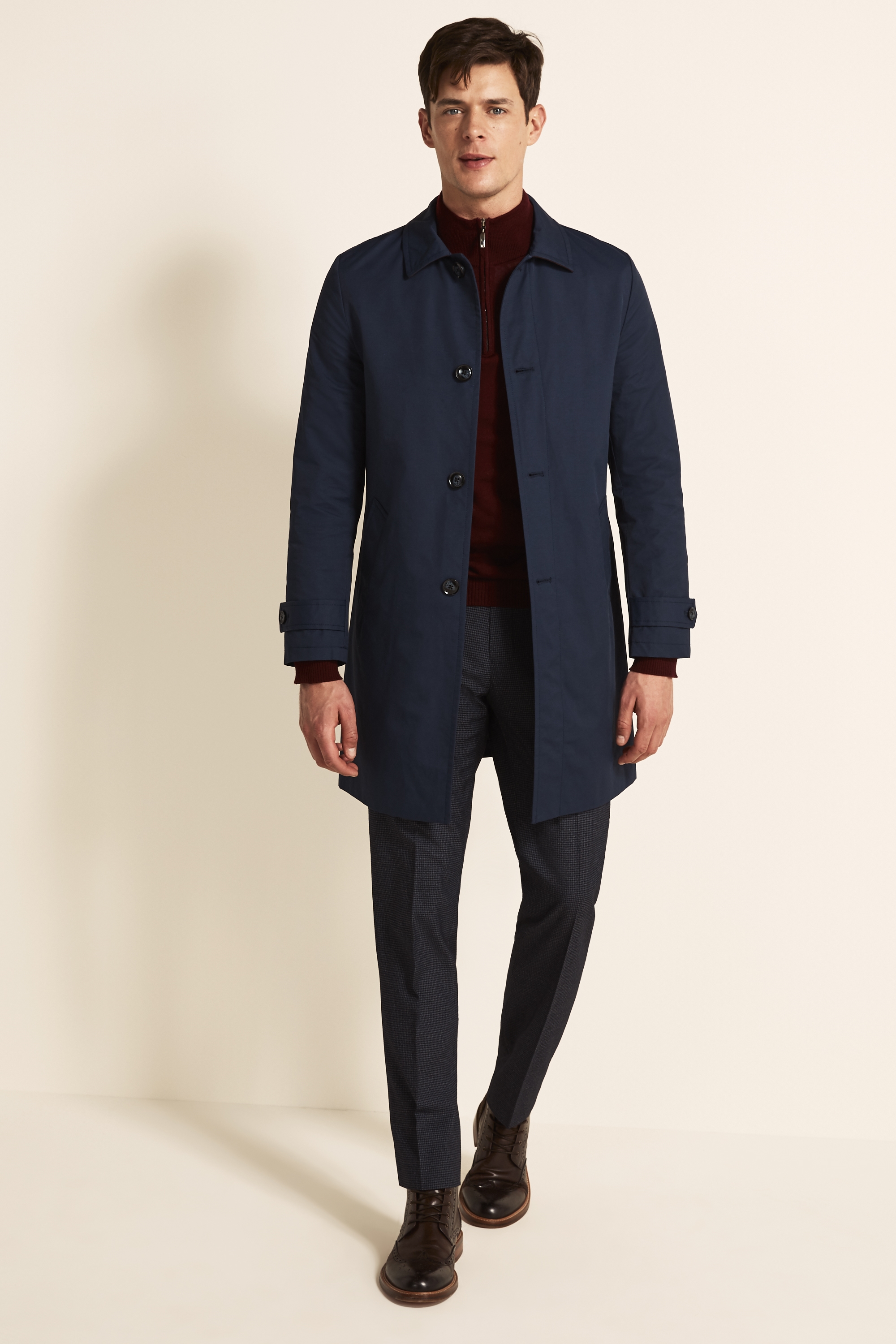 Tailored Fit Navy Raincoat | Buy Online at Moss