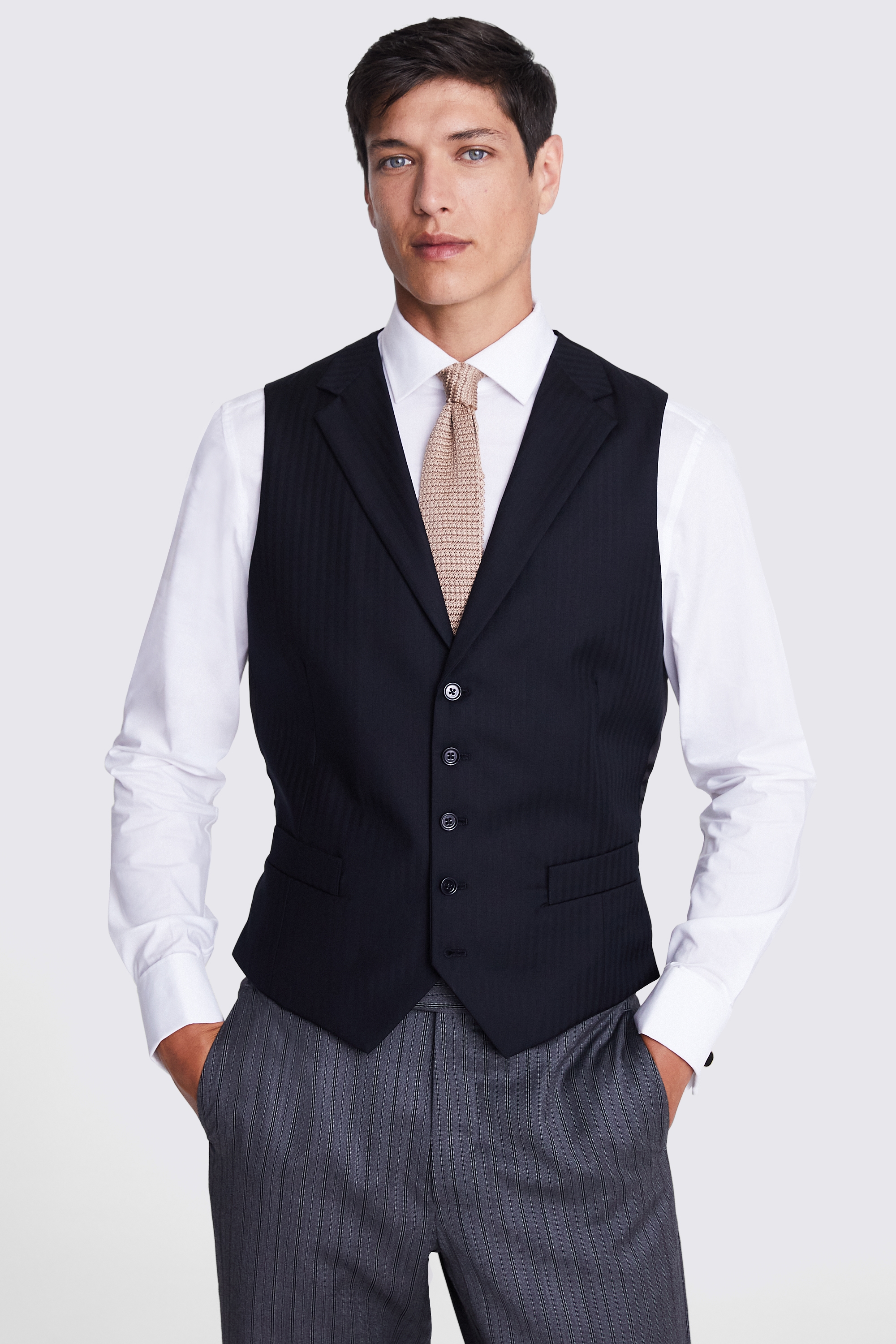 Tailored Fit Black Morning Waistcoat | Buy Online at Moss