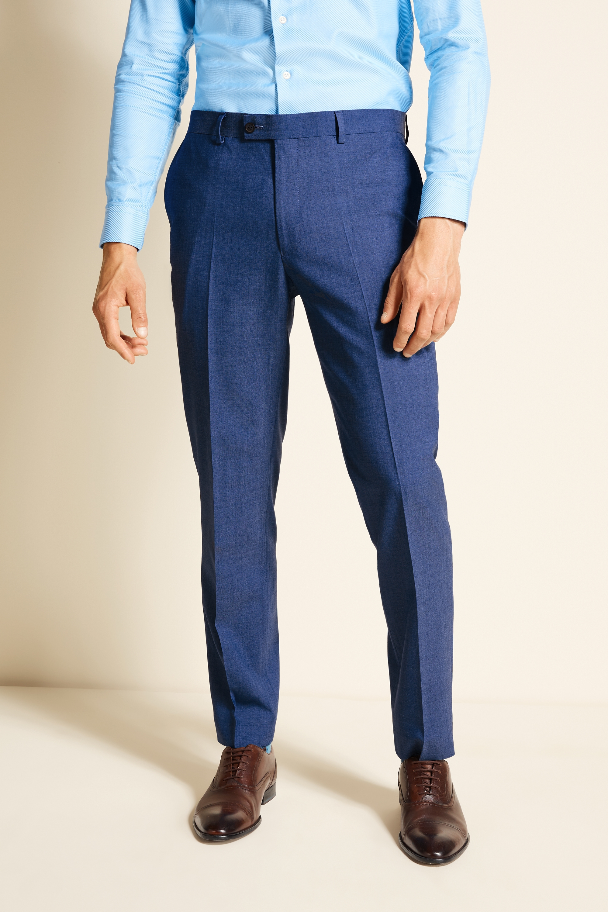 Tailored Fit Faded Blue Trousers